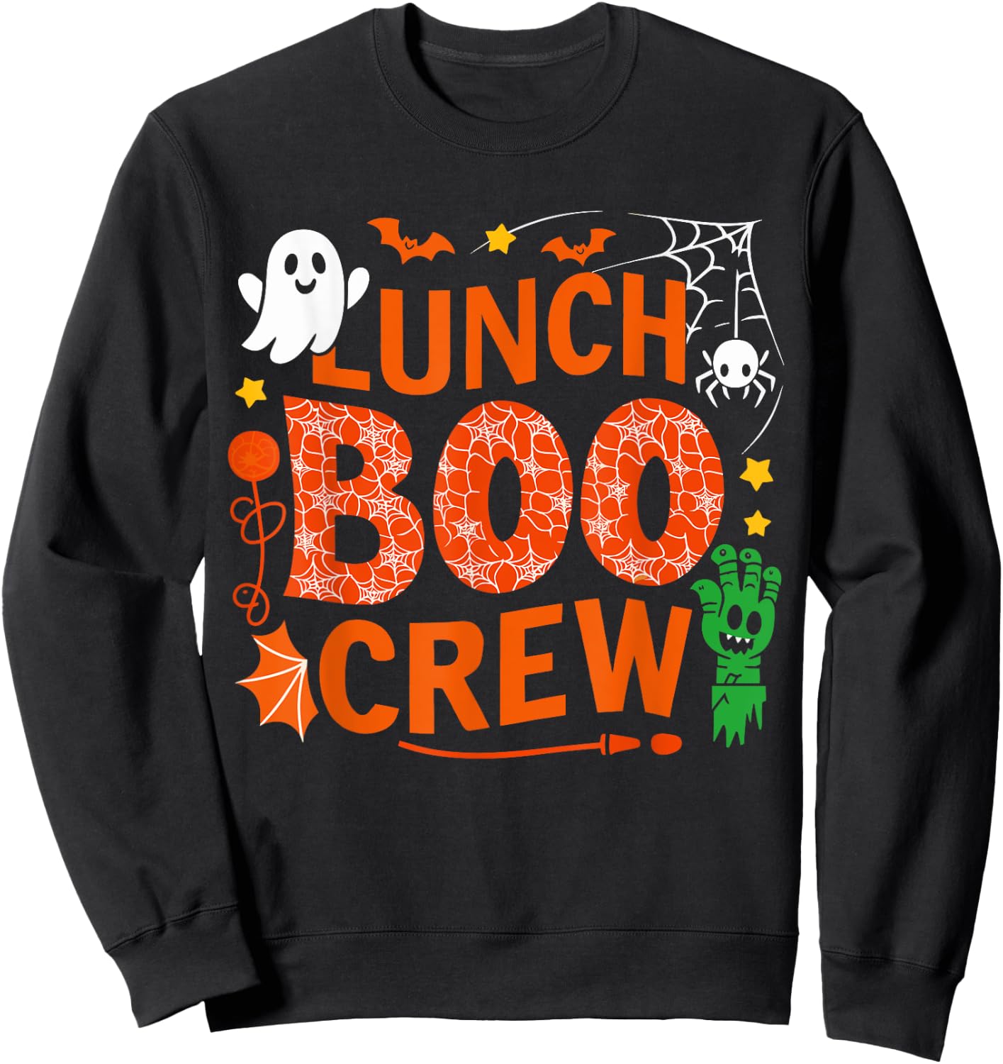 Lunch Lady Boo Crew Cafeteria Halloween Costume Matching Sweatshirt - Sweatshirt | Black