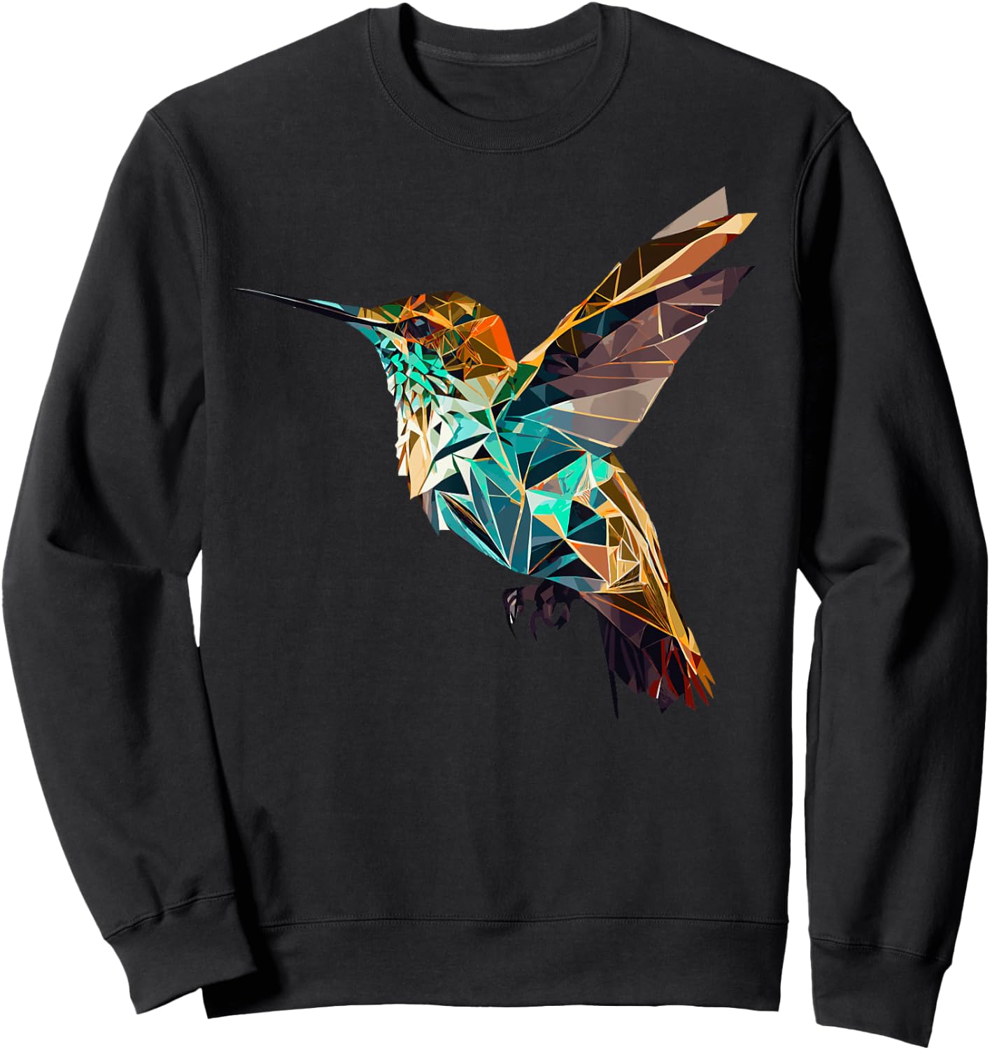 Geometrischer Kolibri abstrakter polygonaler Vogel Sweatshirt - Sweatshirt | Black