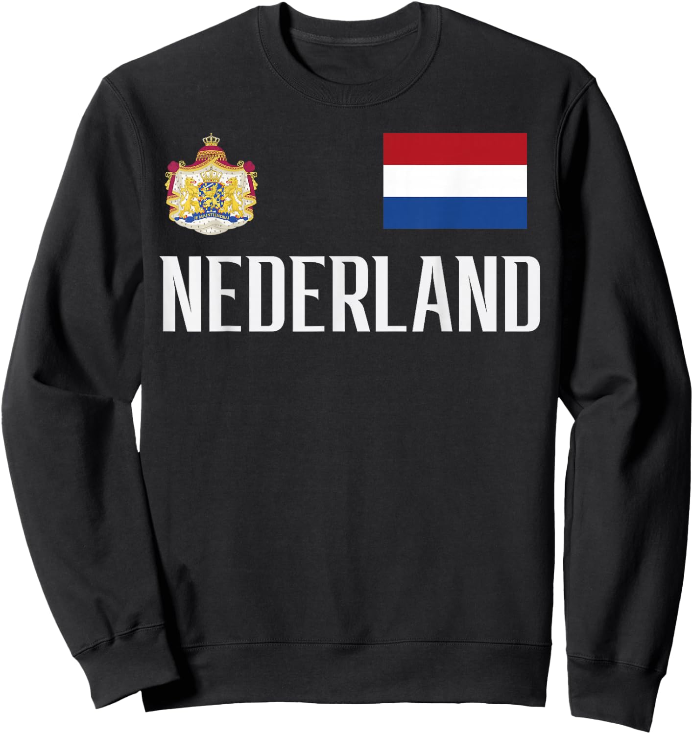 Netherlands Nederland Football Soccer Fan Men Women Kids Sweatshirt - Sweatshirt | Black