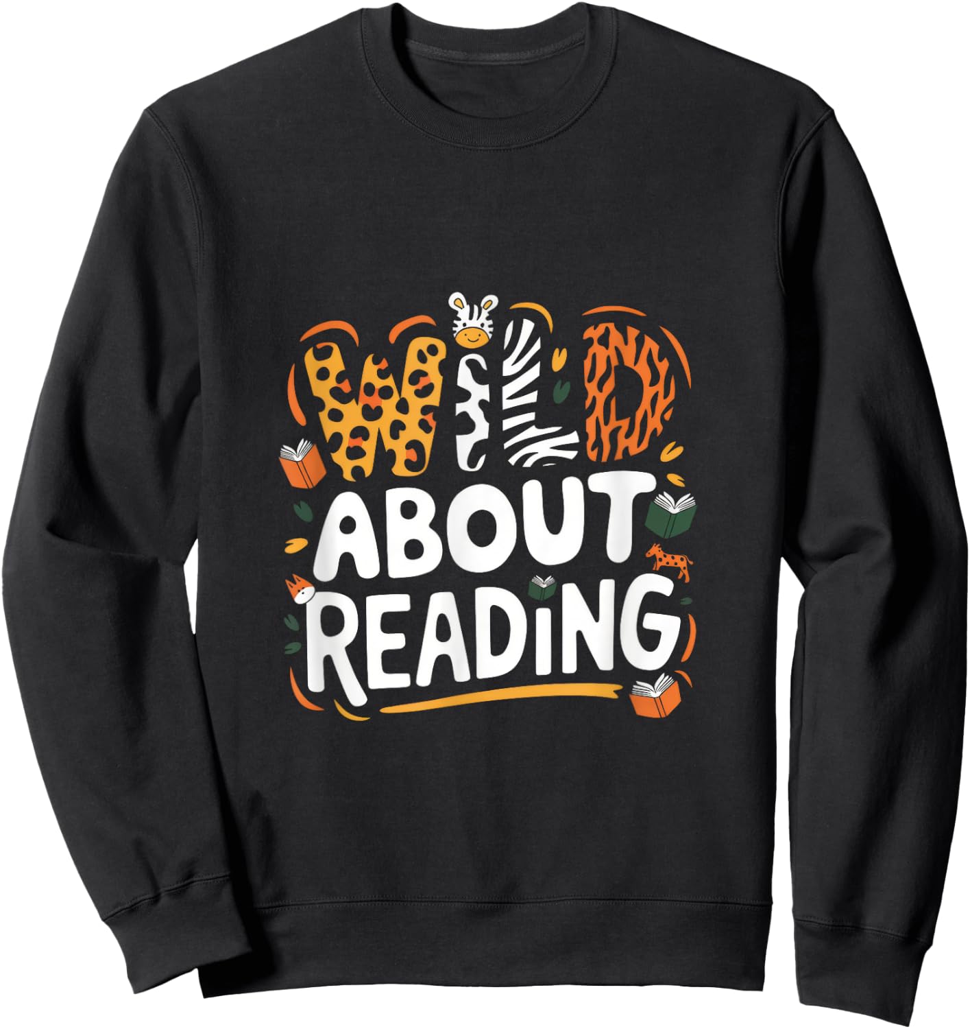 Wild About Reading - Wild About Reading Bookworm Sweatshirt - Sweatshirt | Black