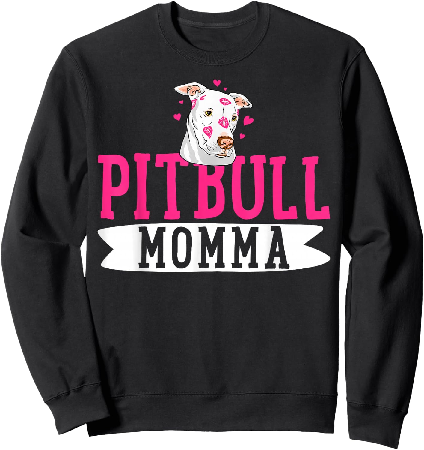 Pitbull Momma Pit Bull Terrier Dog Pibble Owner Mother's Day Sweatshirt - Sweatshirt | Black