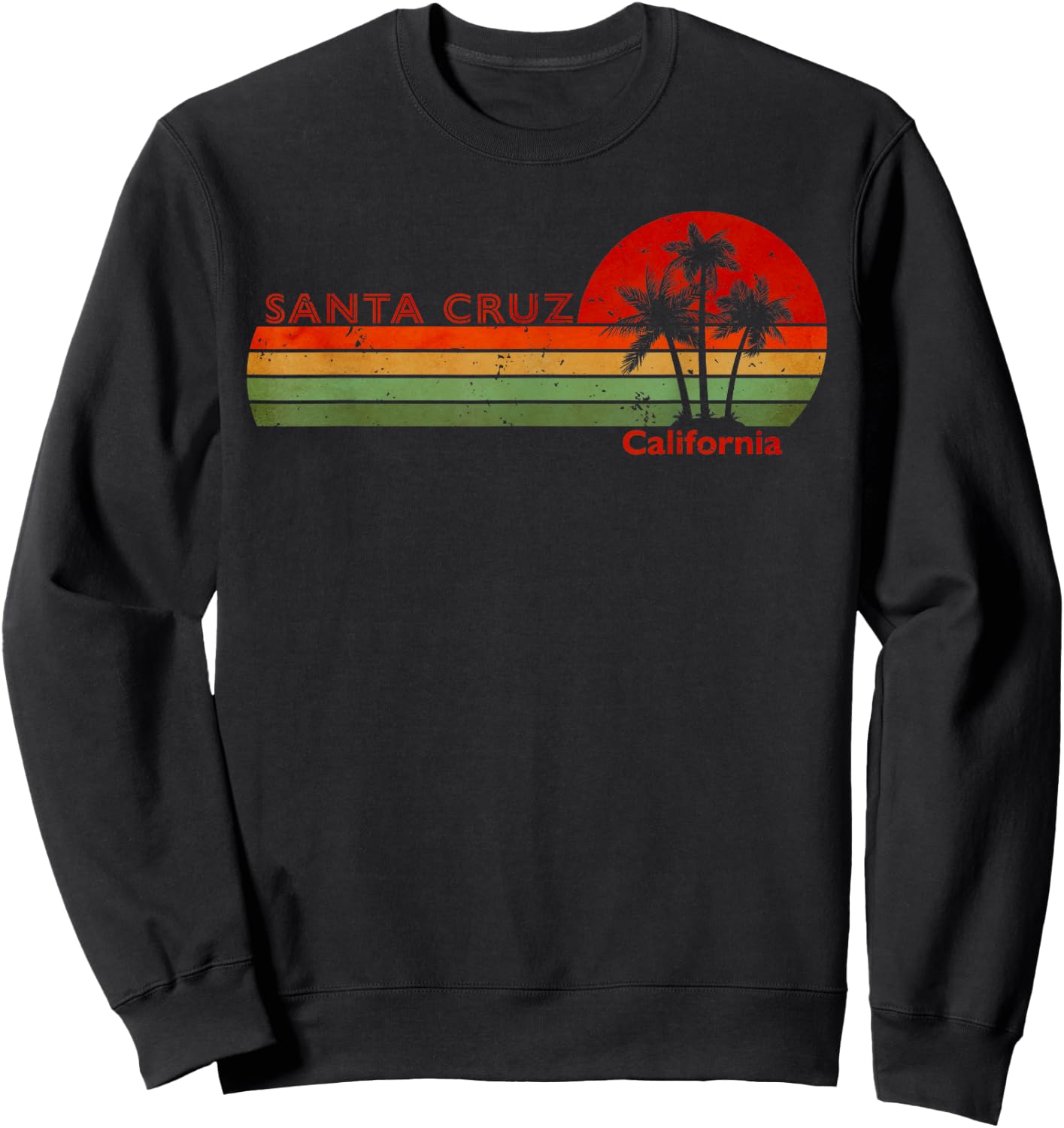Santa Cruz California Retro Sunset Vintage , black Sweatshirt - Sweatshirt | Black