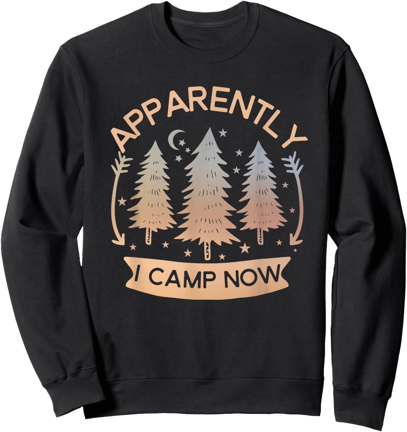 First Time Camping Cute New Camper RV Apparently I Camp Now Sweatshirt - Sweatshirt | Black