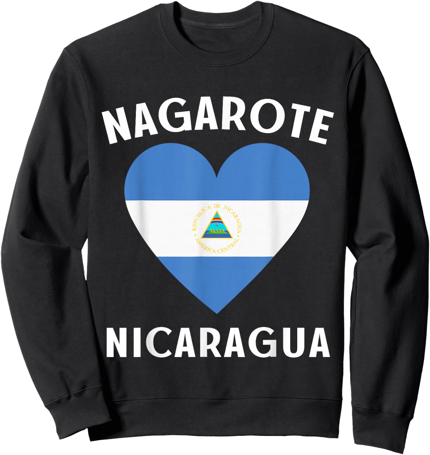 Nicaragua Flag Heart Nagarote City Sweatshirt - Sweatshirt | Black