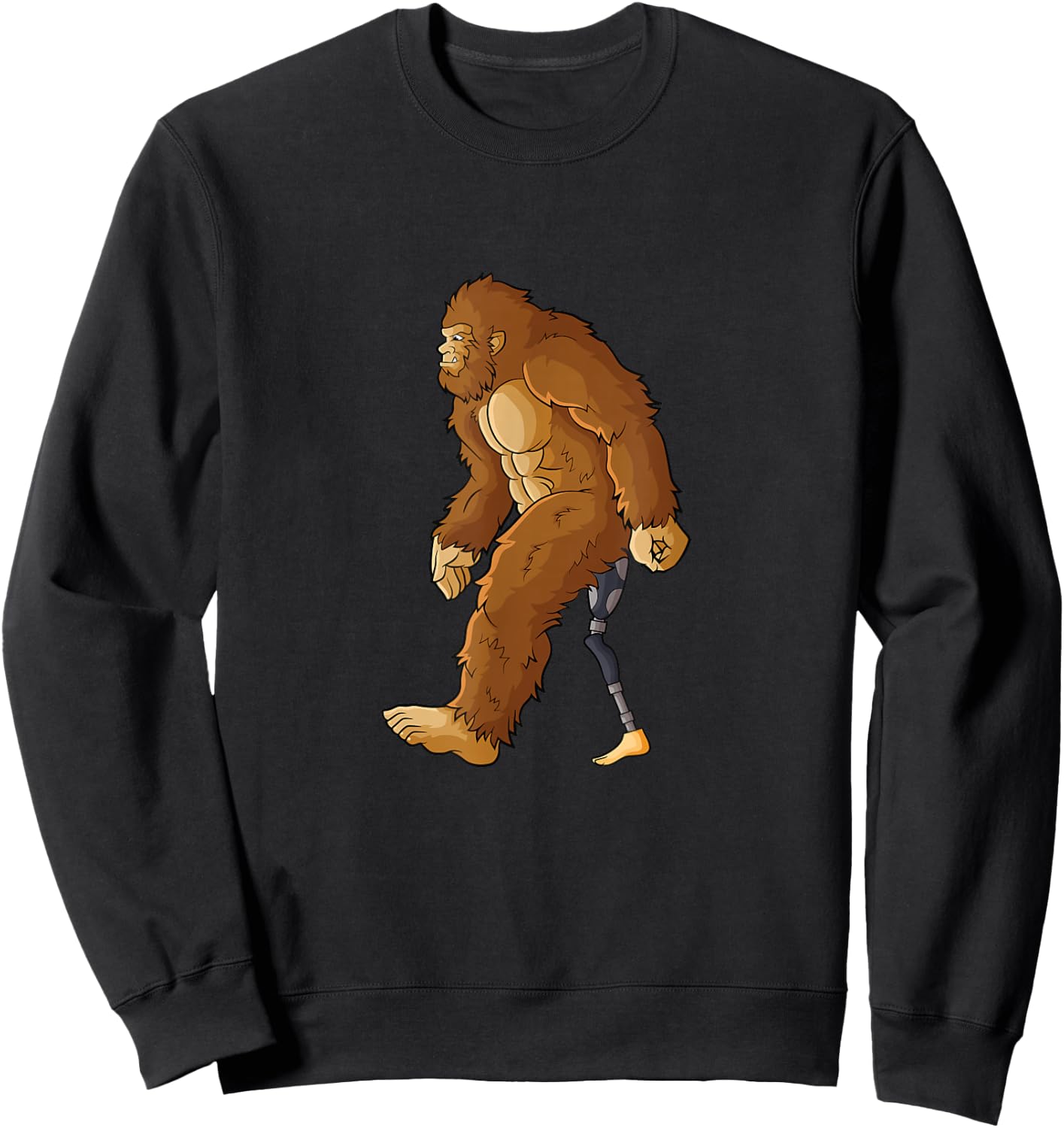 Bigfoot amputated leg amputee prosthetic leg amputation Sweatshirt - Sweatshirt | Black