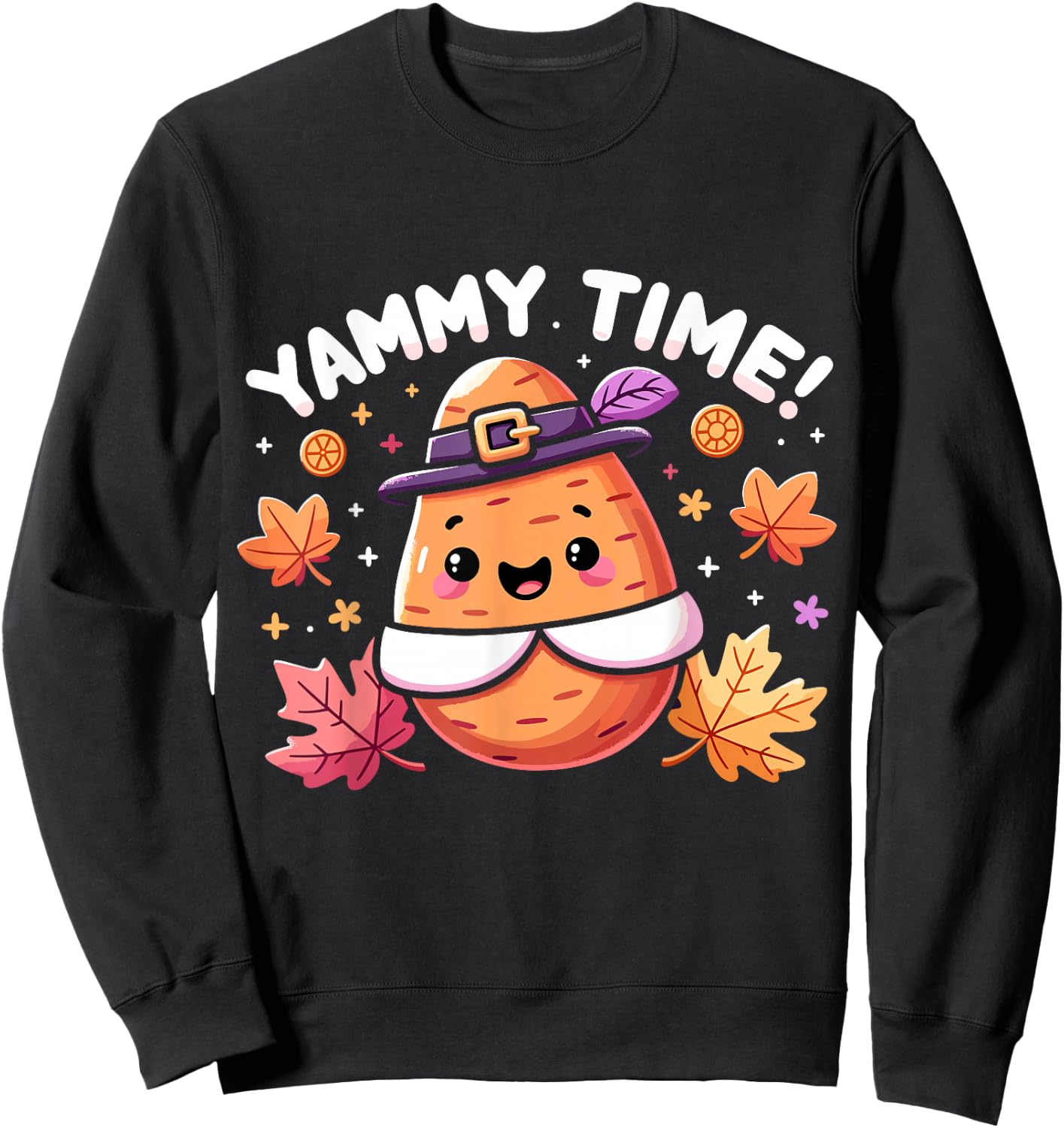 Funny Thanksgiving Yam Yammy Time Sweatshirt - Sweatshirt | Black