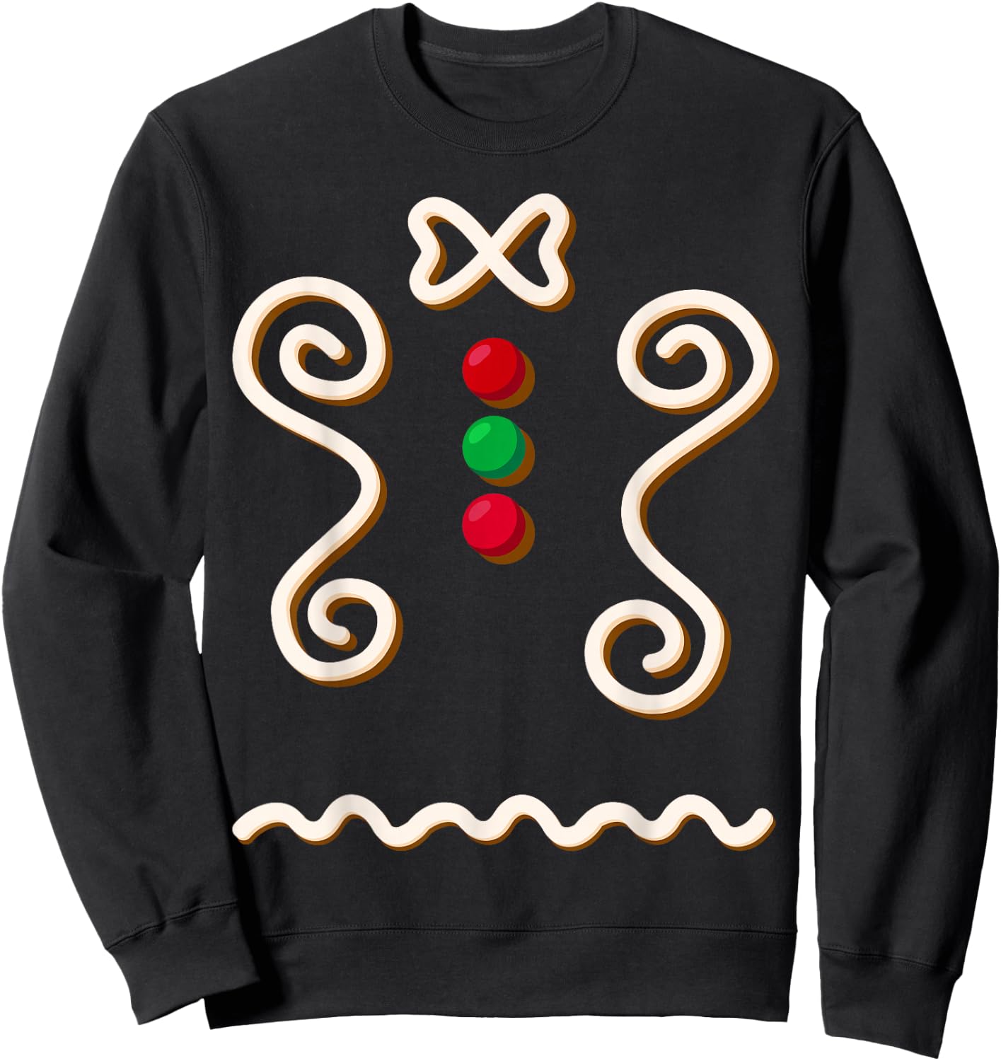 Gingerbread Man Costume Funny DIY Christmas Lazy Halloween Sweatshirt - Sweatshirt | Black