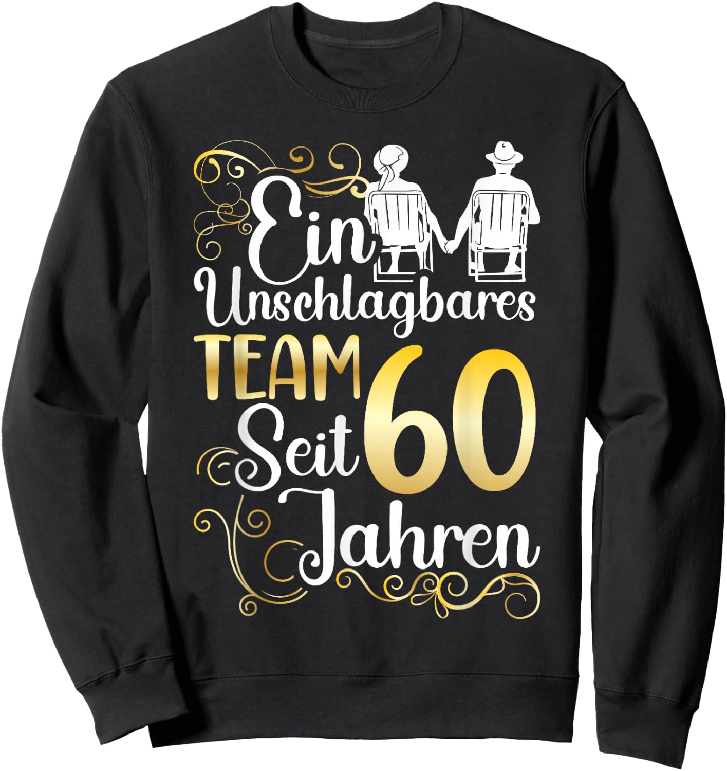 Diamantene Hochzeit 60 Jahre Verheiratet Hochzeitstag Sweatshirt - Sweatshirt | Black