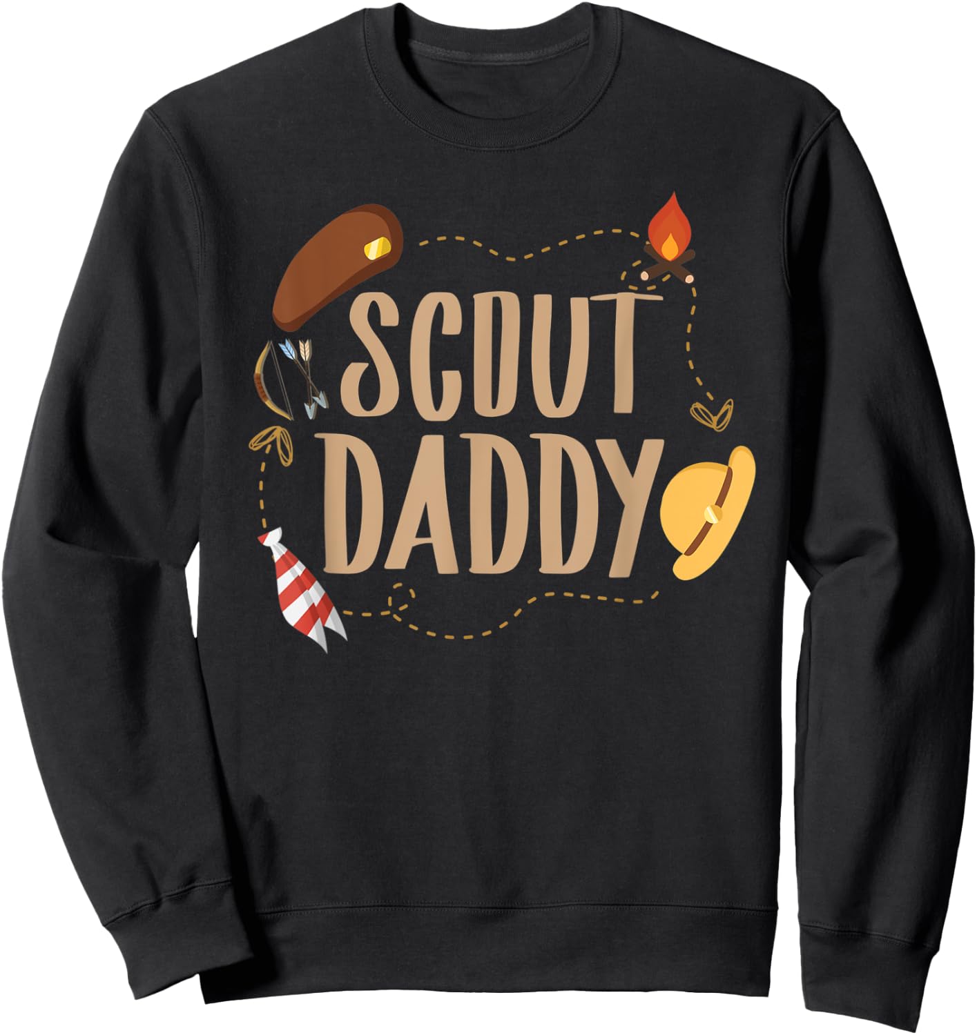 Scout Daddy Matching Camping Scout Scouting Dad Adventure Sweatshirt - Sweatshirt | Black