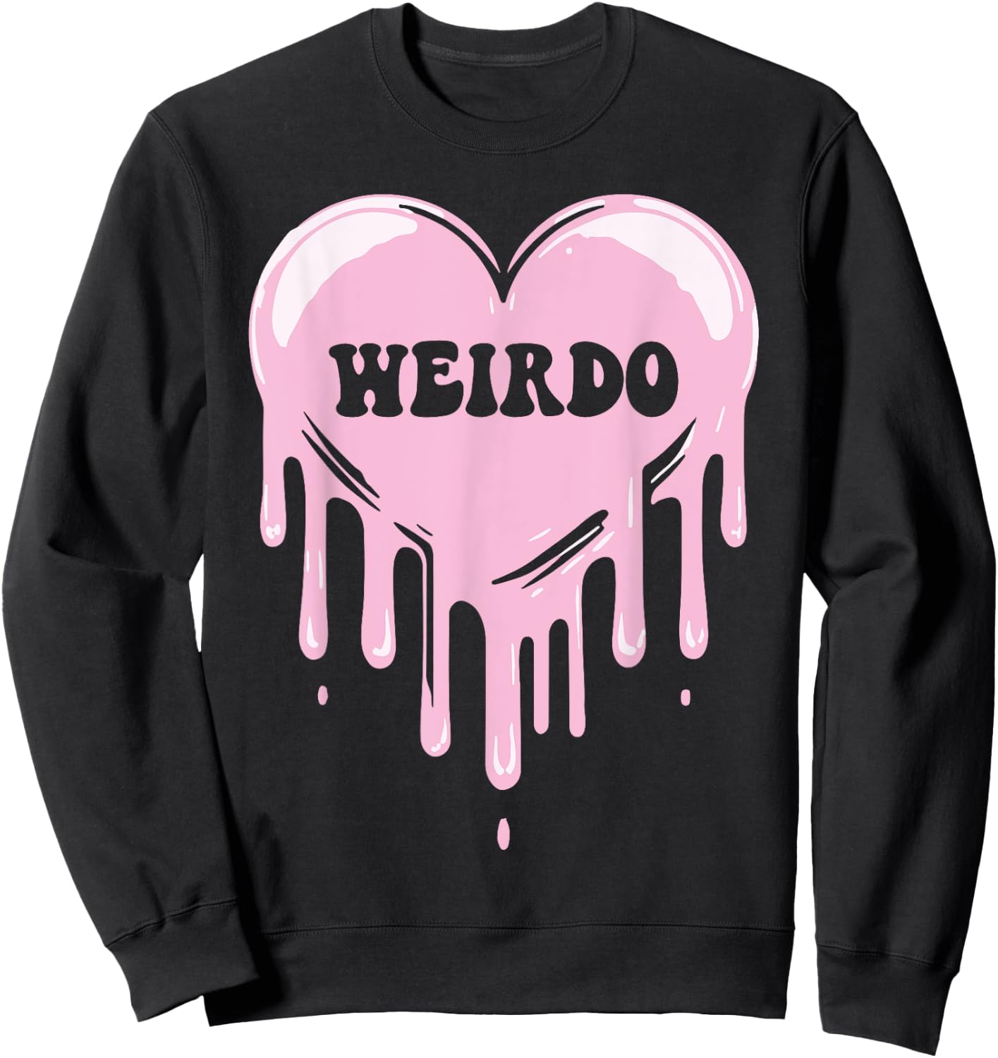 Weirdo Dripping Heart Pastel Goth Emo Punk Aesthetic Sweatshirt - Sweatshirt | Black
