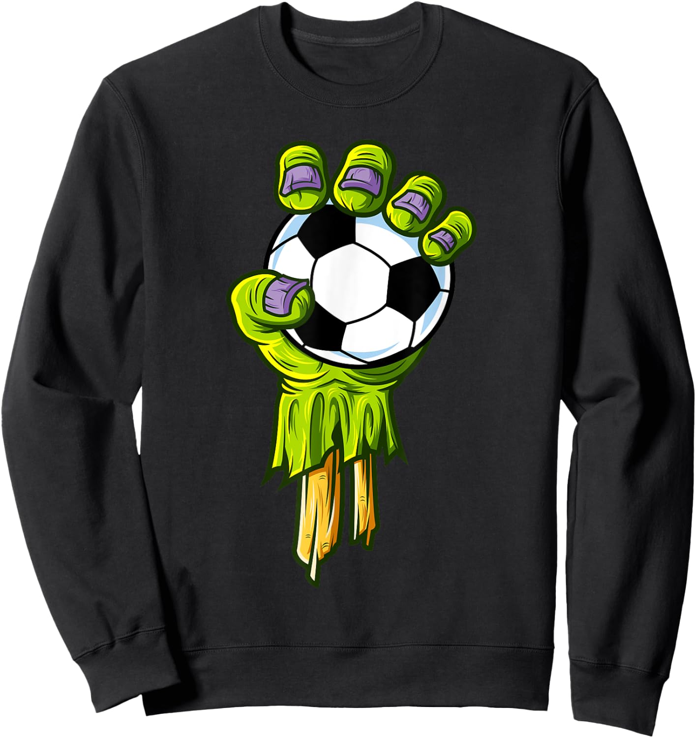 Zombie Hands Soccer Funny Horror Scary Halloween Costume Sweatshirt - Sweatshirt | Black