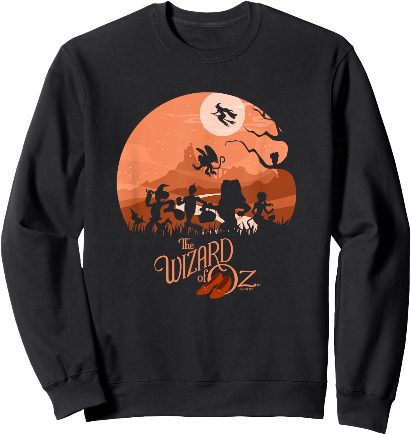 The Wizard Of Oz Halloween Main Cast Walking Silhouettes Sweatshirt - Sweatshirt | Black