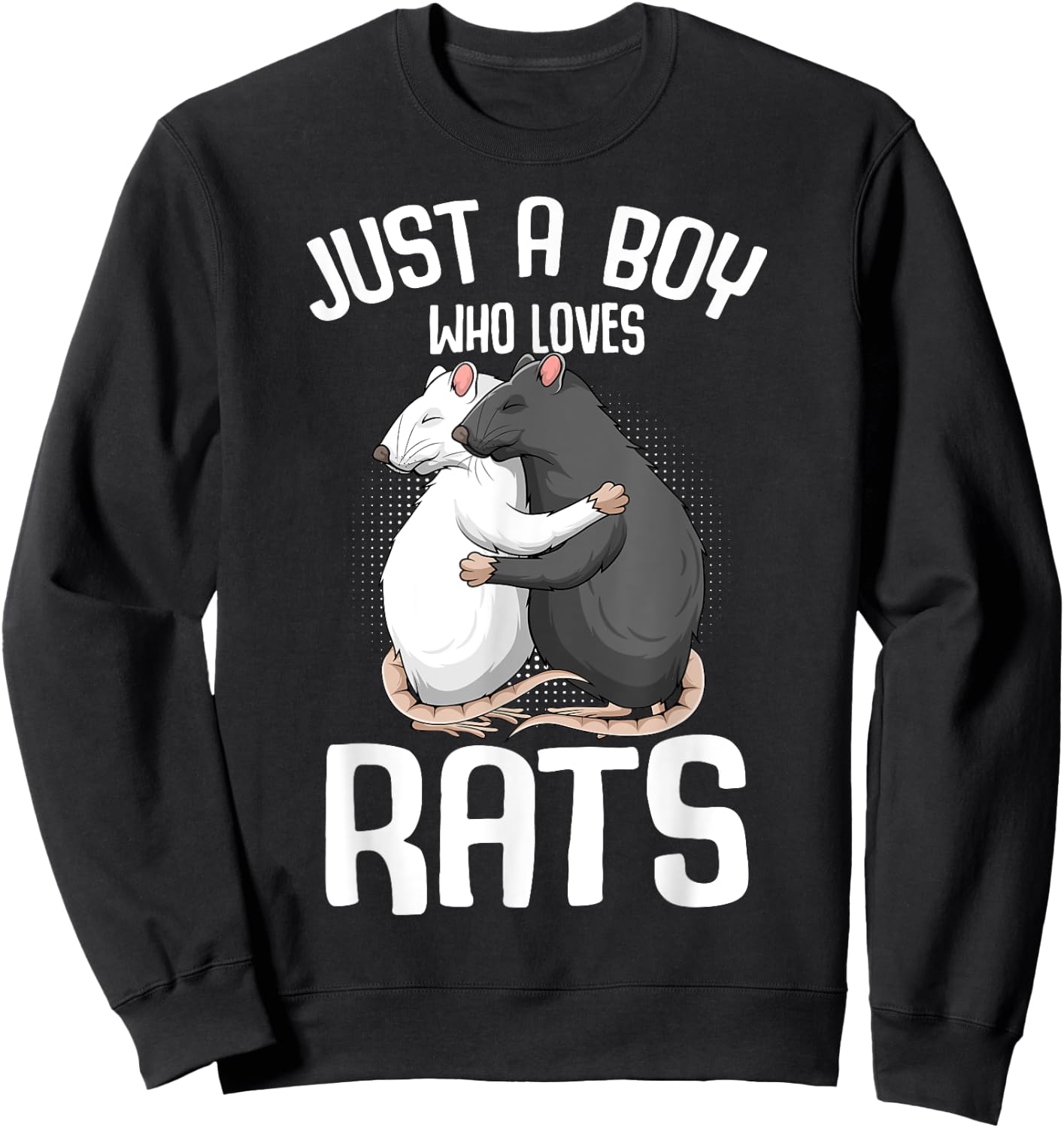 Just A Boy Who Loves Rats Kids Boys Rat Lover Sweatshirt - Sweatshirt | Black