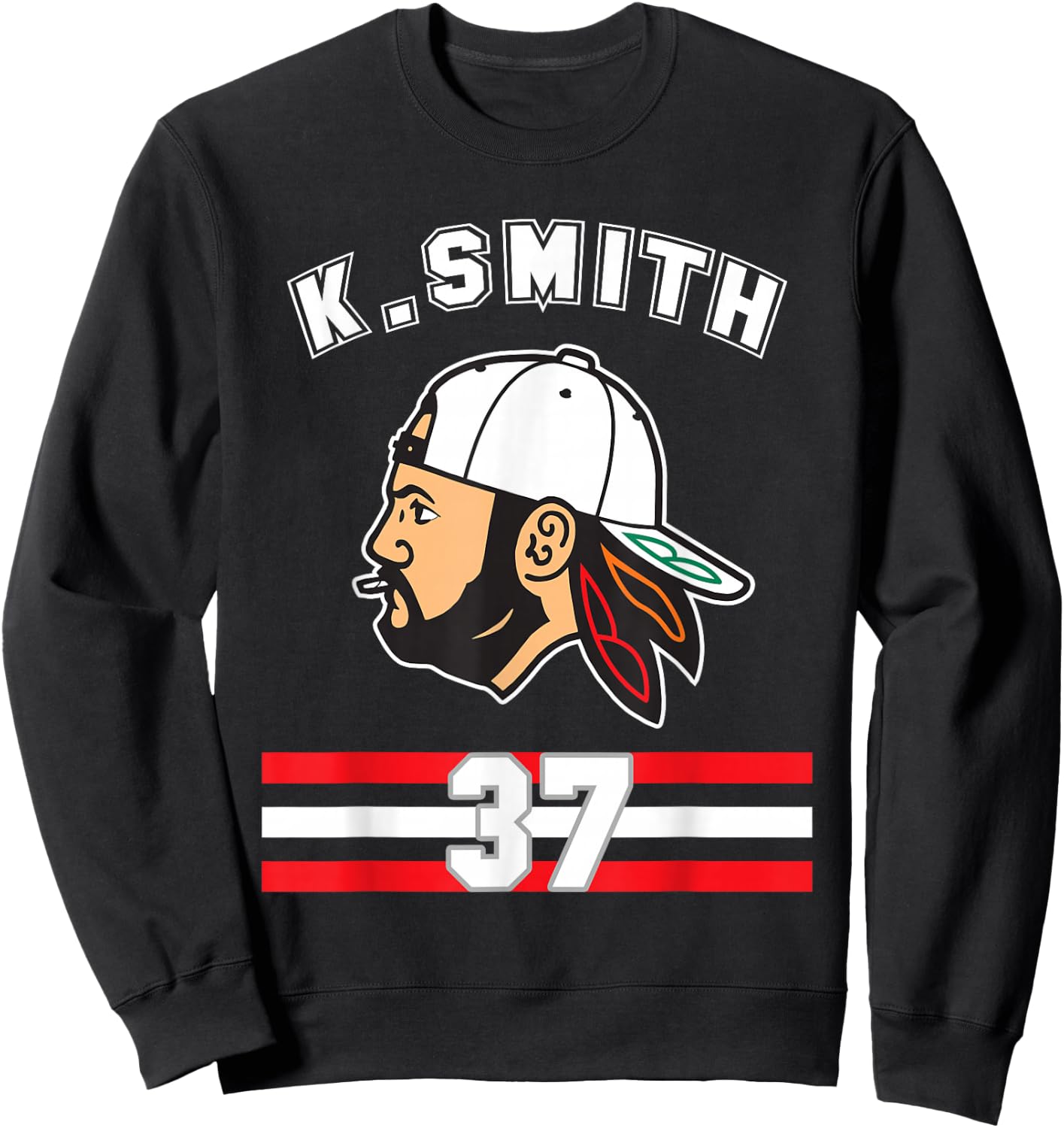Kevin Smith VASHL Street Hockey League Jersey Team Hawks 37 Sweatshirt - Sweatshirt | Black