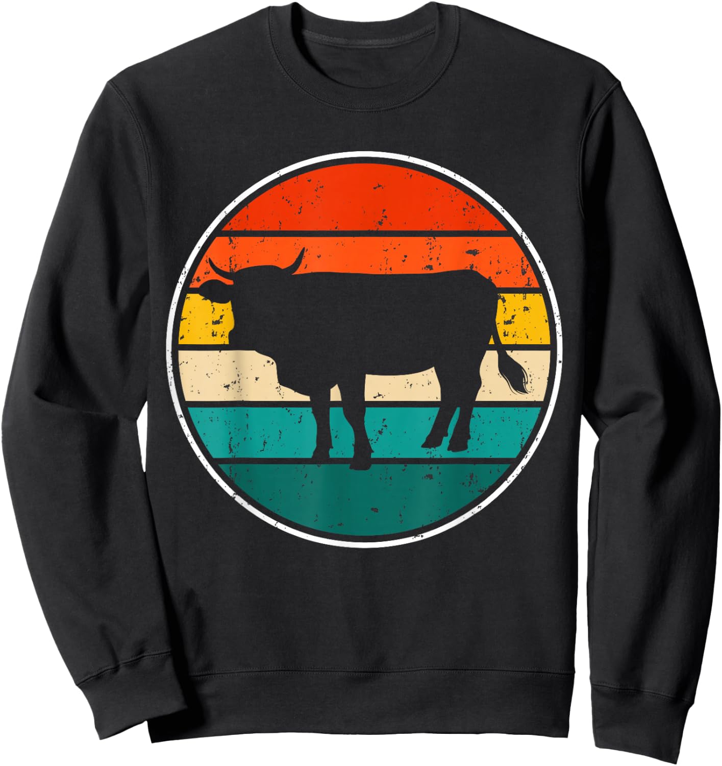 Cow Sunset Vintage Sweatshirt - Sweatshirt | Black