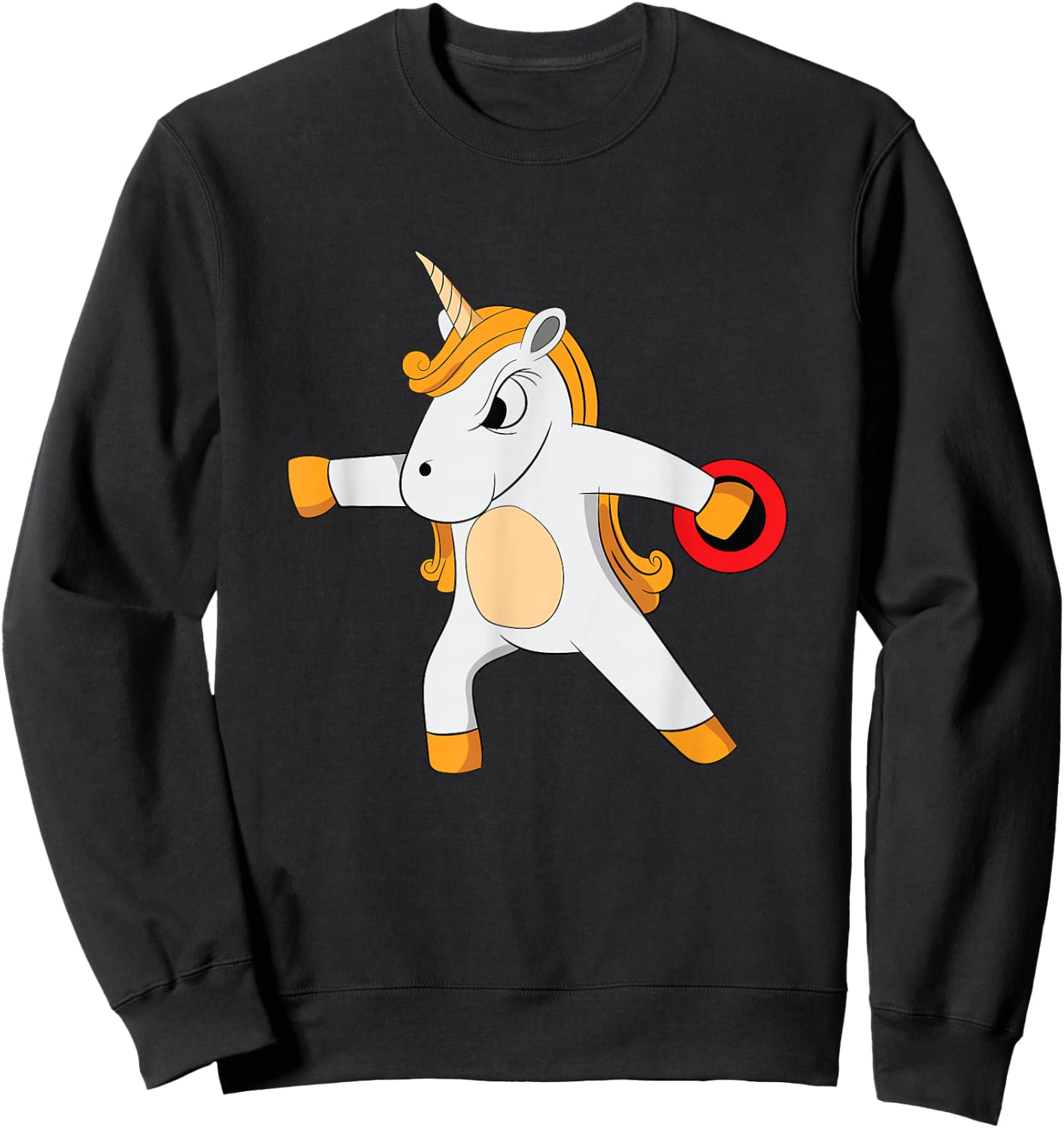 Discus Unicorn Women Track And Field Thrower Sweatshirt - Sweatshirt | Black