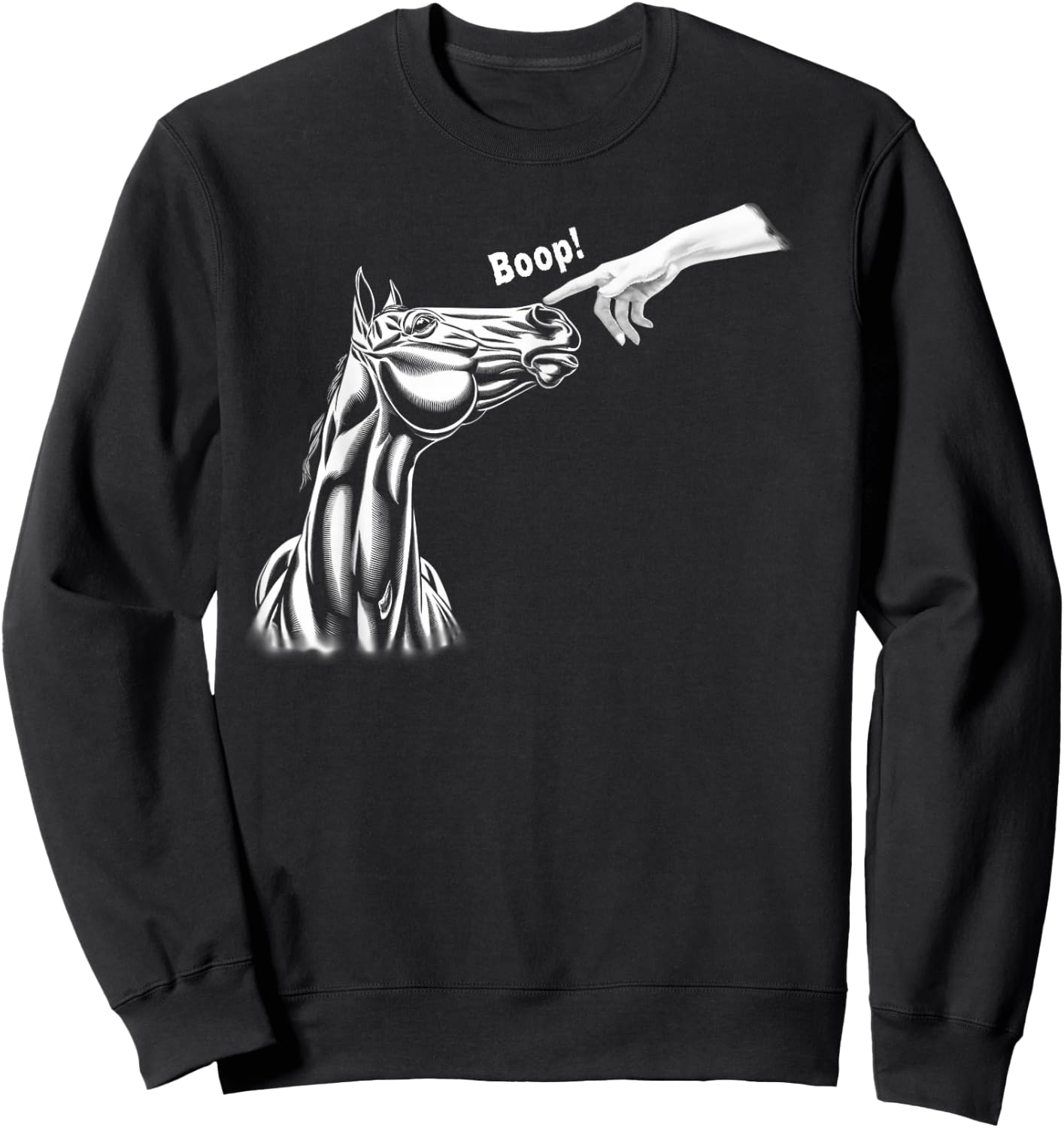 Boop Horse Funny Horse Sweatshirt - Sweatshirt | Black