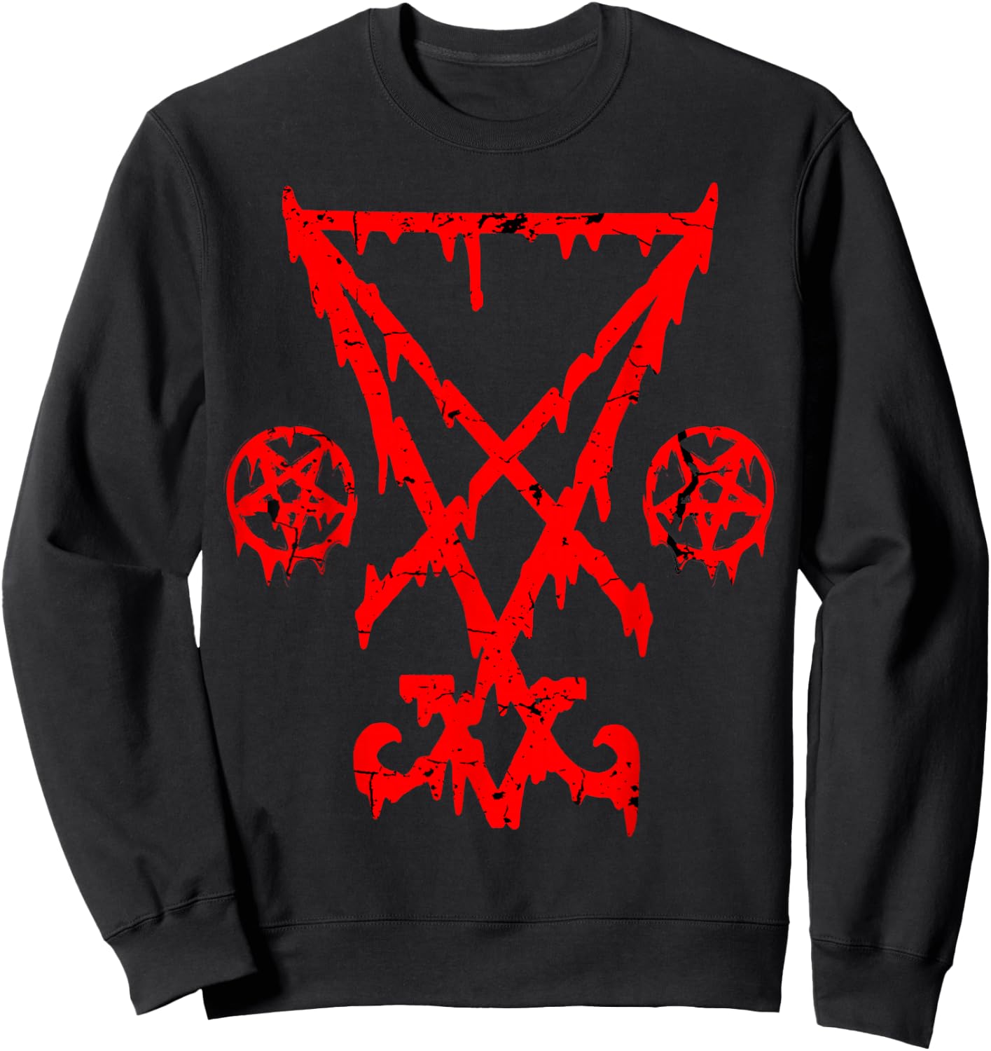 Lucifer Sigil Pentagram Devil Satanic Pentacle Gothic Satan Sweatshirt - Sweatshirt | Black