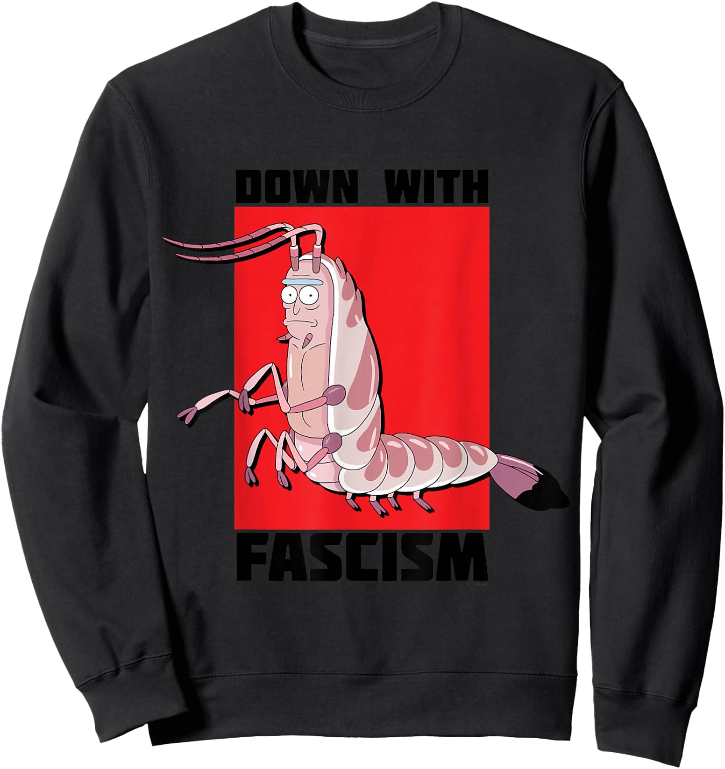Rick and Morty Shrimp Adult Cartoon Fashion Sweatshirt - Sweatshirt | Black