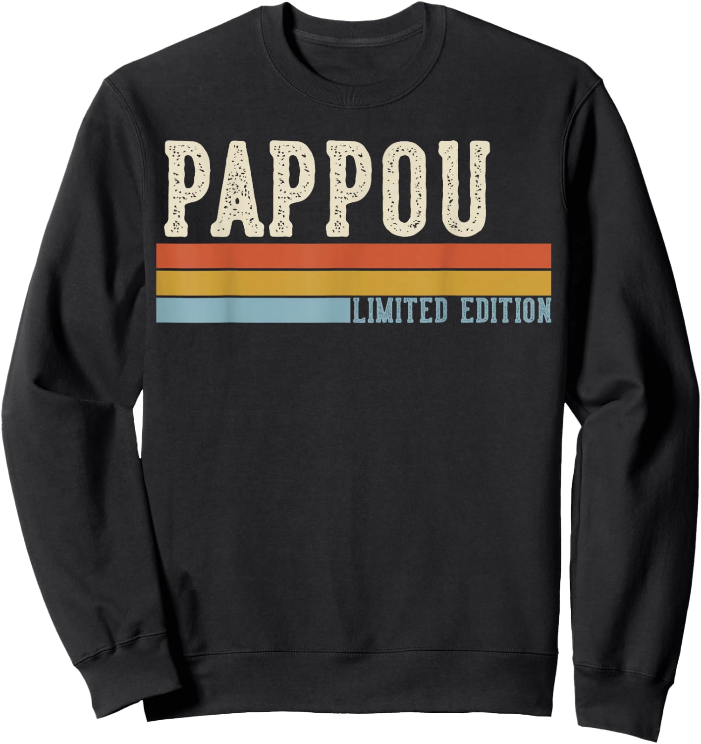 Pappou Vintage Grandpa Retro Fathers Day Sweatshirt - Sweatshirt | Black
