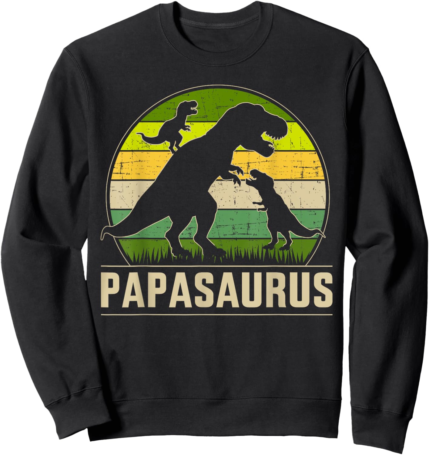 Papasaurus zwei Kinder für Papa zum Vatertag Weihnachten Sweatshirt - Sweatshirt | Black