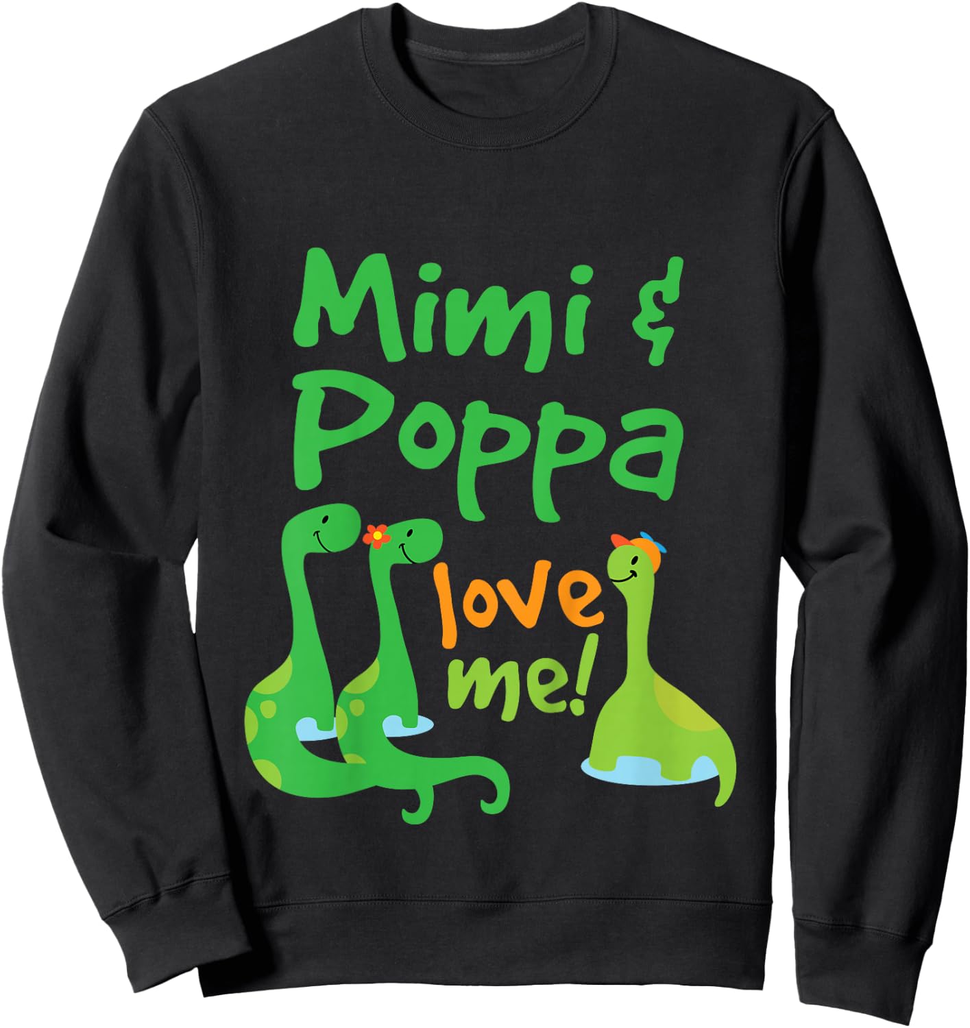 Kids Mimi And Poppa Love Me Grandson Dinosaurs Sweatshirt - Sweatshirt | Black