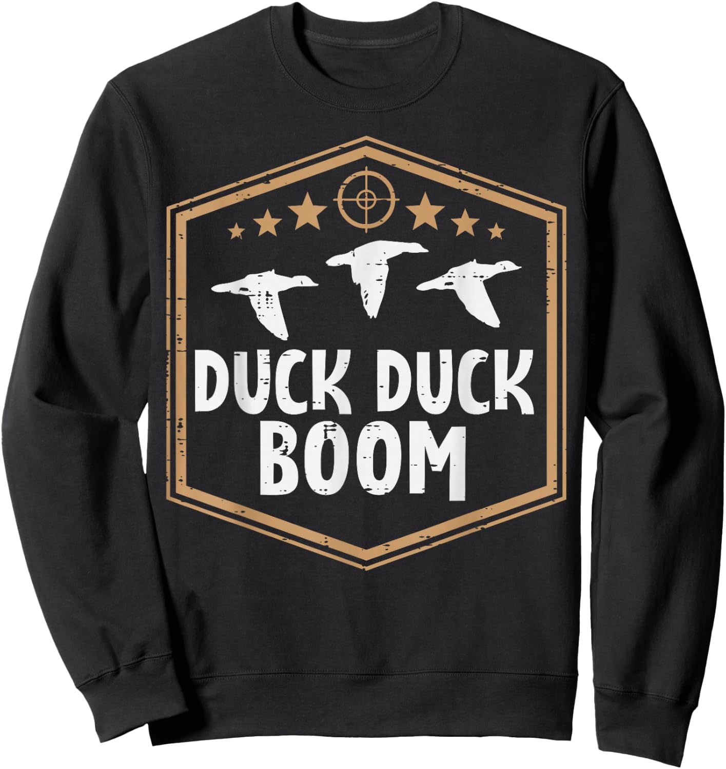 Duck Boom Waterfowl Hunting Funny Hunter Men Women Kids Sweatshirt - Sweatshirt | Black