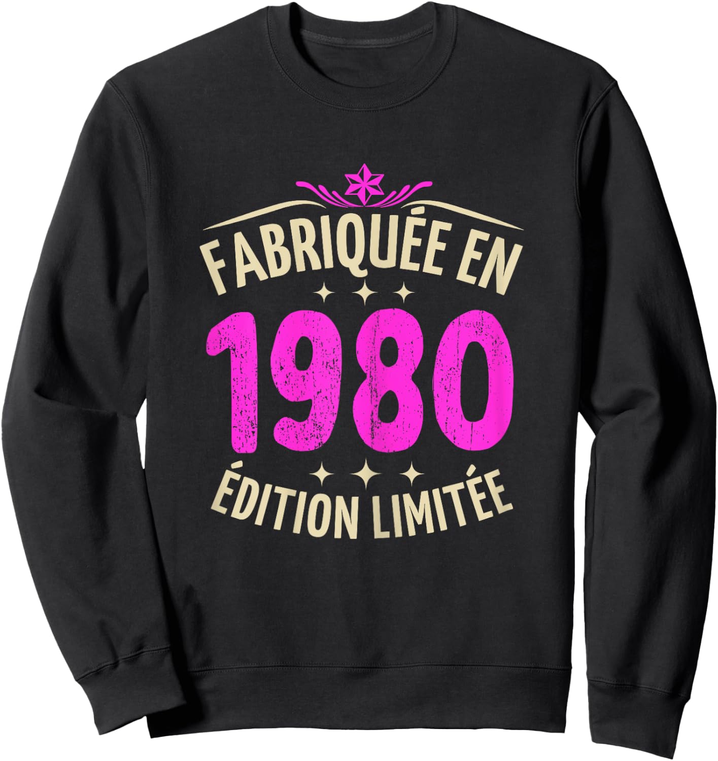 Woman 45 years anniversary 45 years woman 1980 gift woman 45 , Black, Female X-Small Sweatshirt - Sweatshirt | Black