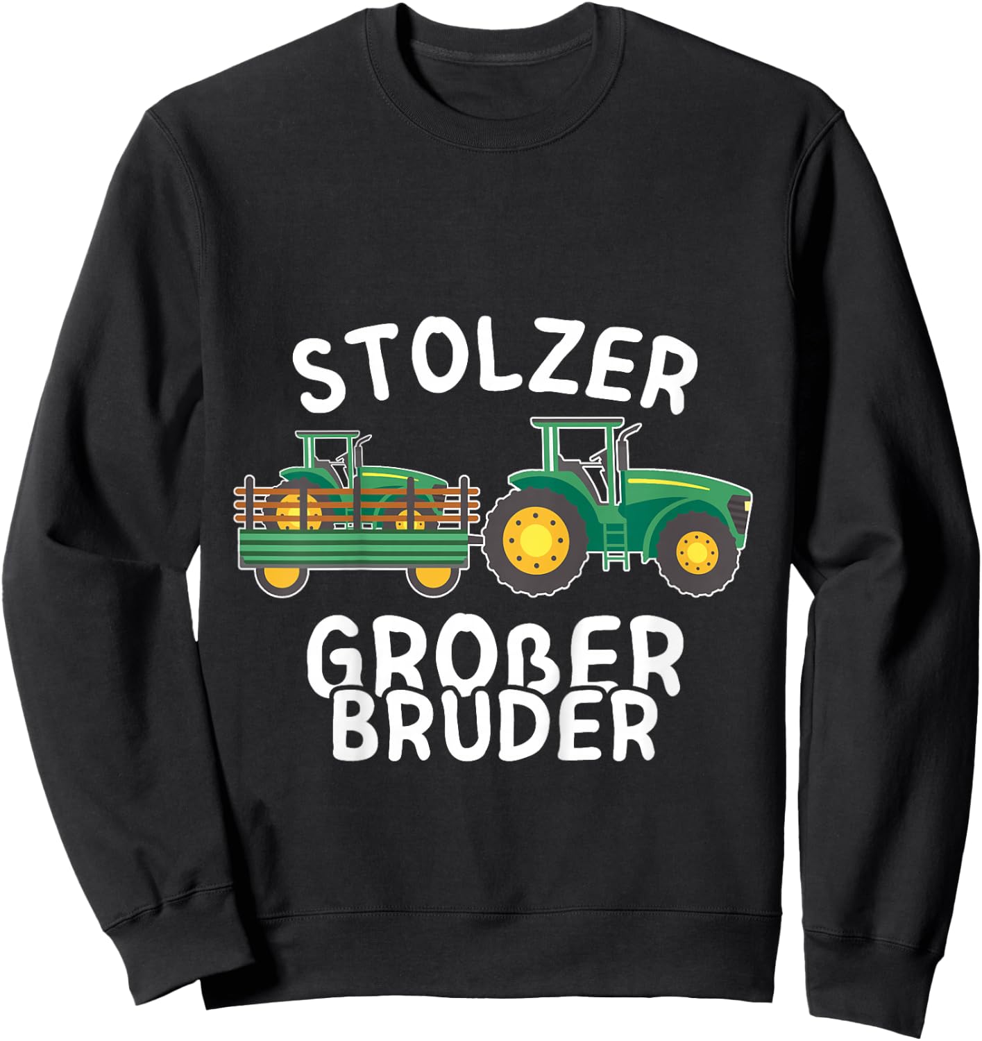 stolzer großer Bruder Traktor Junge Trecker Sweatshirt - Sweatshirt | Black
