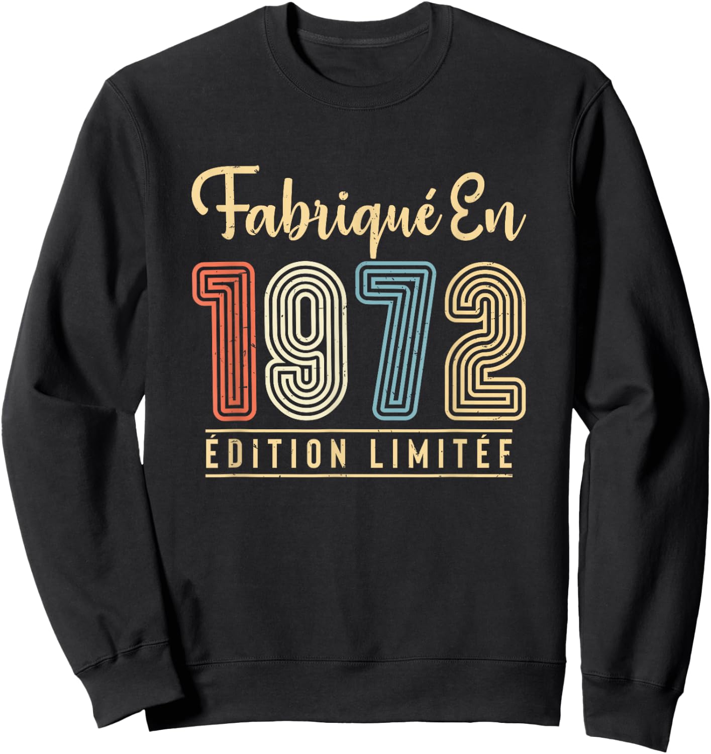 Birthday Man 52 Years Made in 1972 Vintage Humor , Black Sweatshirt - Sweatshirt | Black