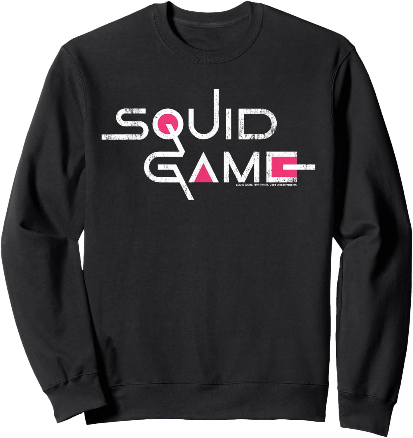 Classic Squid Game Logo with White Text , Black, S Sweatshirt - Sweatshirt | Black