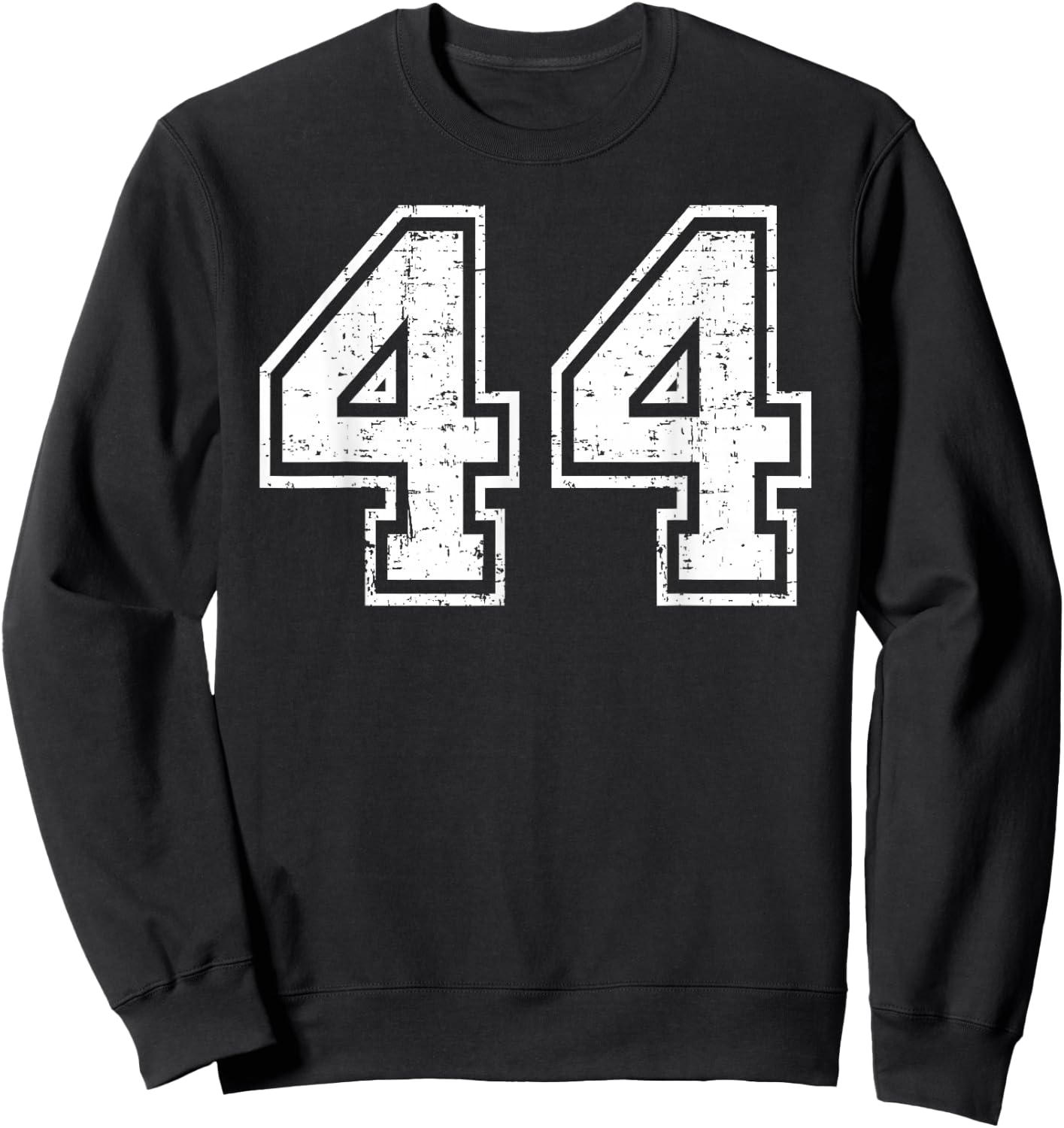 44 Number Forty-Four Team Sports Grunge Varsity Matching Sweatshirt - Sweatshirt | Black