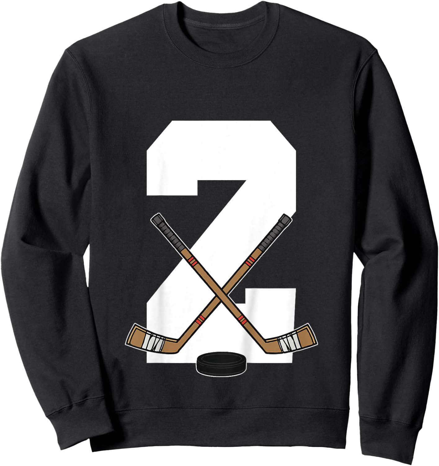 Kids Ice Hockey Kids Toddler Boys 2nd Birthday Ice Hockey Sweatshirt - Sweatshirt | Black