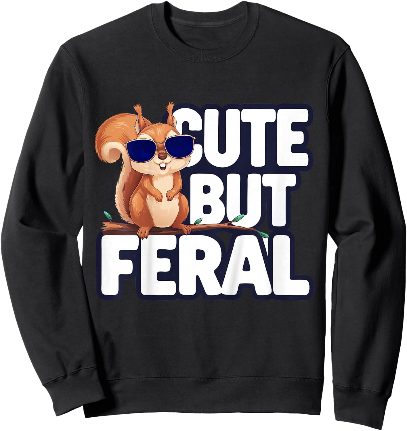 Kids Funny Squirrel Kids Sweatshirt - Sweatshirt | Black