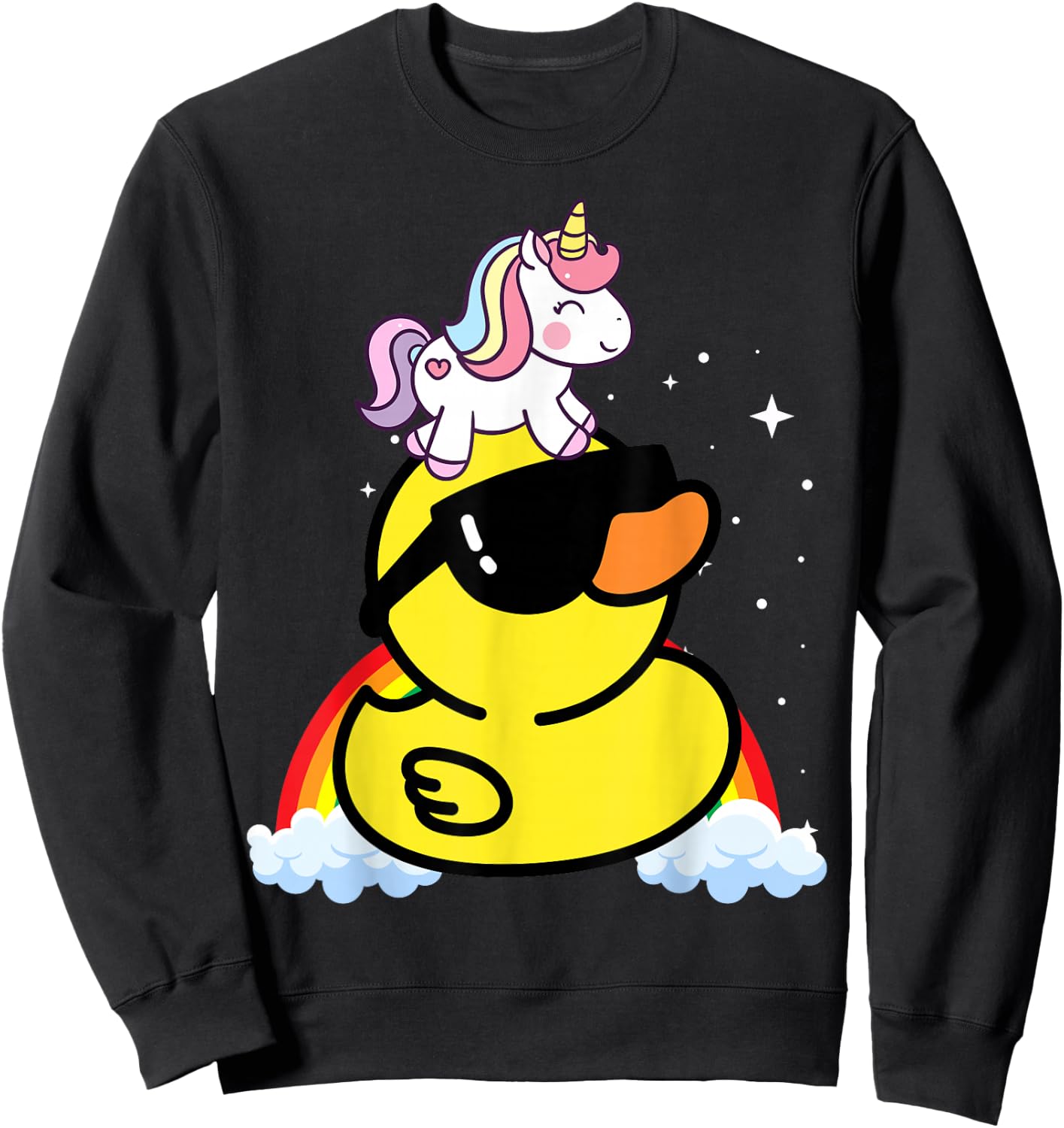 Unicorn Riding Duck Sweatshirt - Sweatshirt | Black