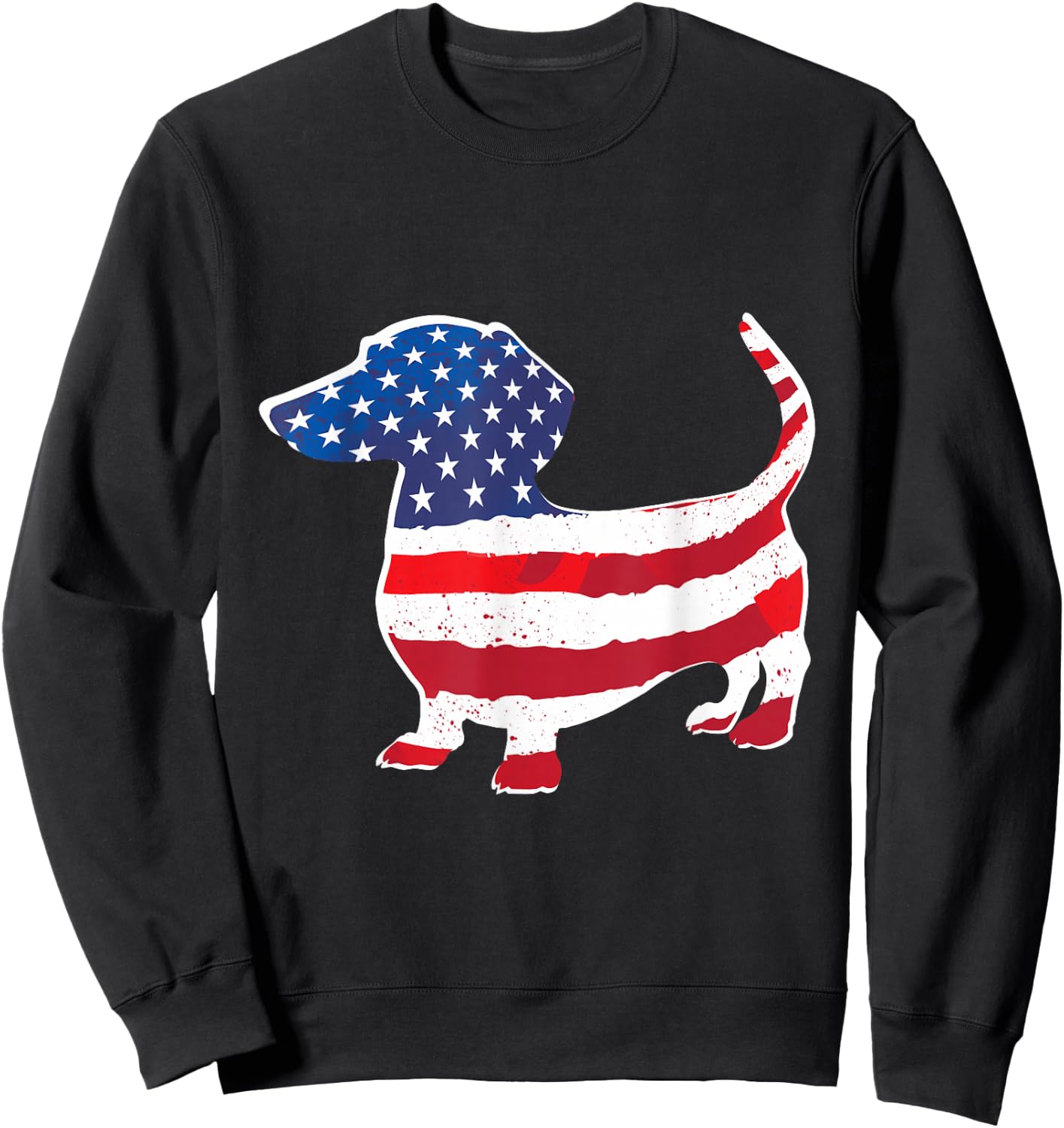 USA American Flag Dachshund Pet Dog Lovers 4th of July Men Sweatshirt - Sweatshirt | Black