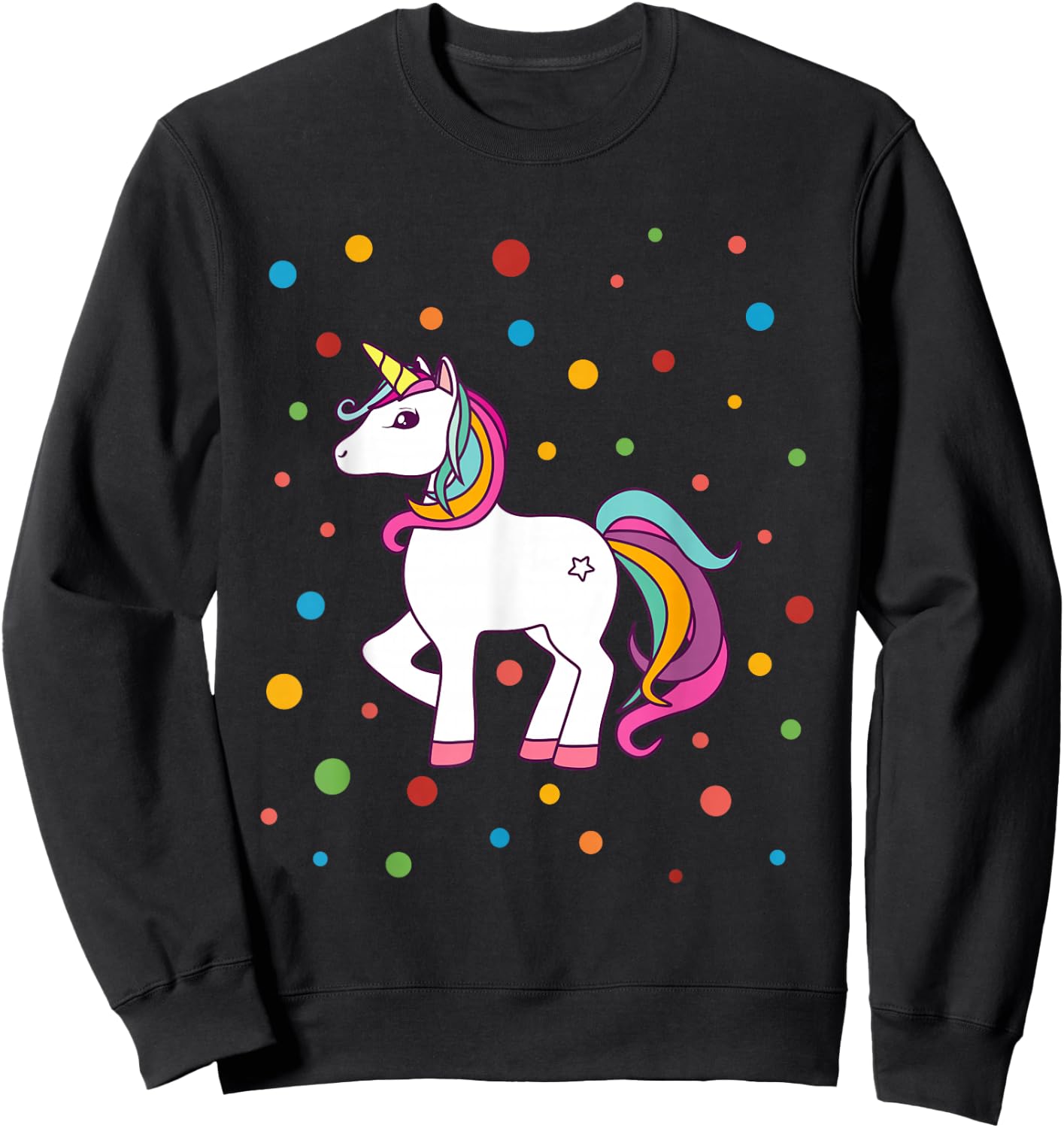 Dot Day Shirt Polka Dots Dotted Unicorn Kid Girls Youth Sweatshirt - Sweatshirt | Black