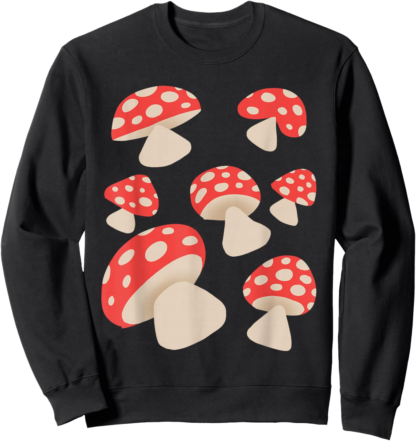 Toadstools and red mushrooms Sweatshirt - Sweatshirt | Black