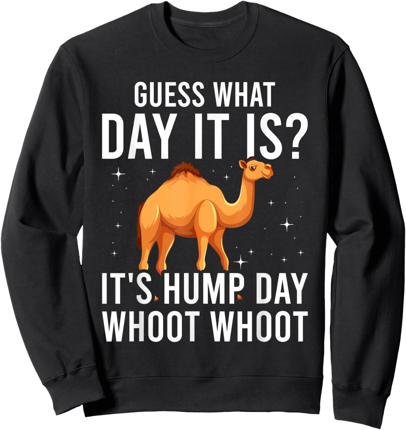 Guess What Day Is It Camel Funny Hump Day Sweatshirt - Sweatshirt | Black