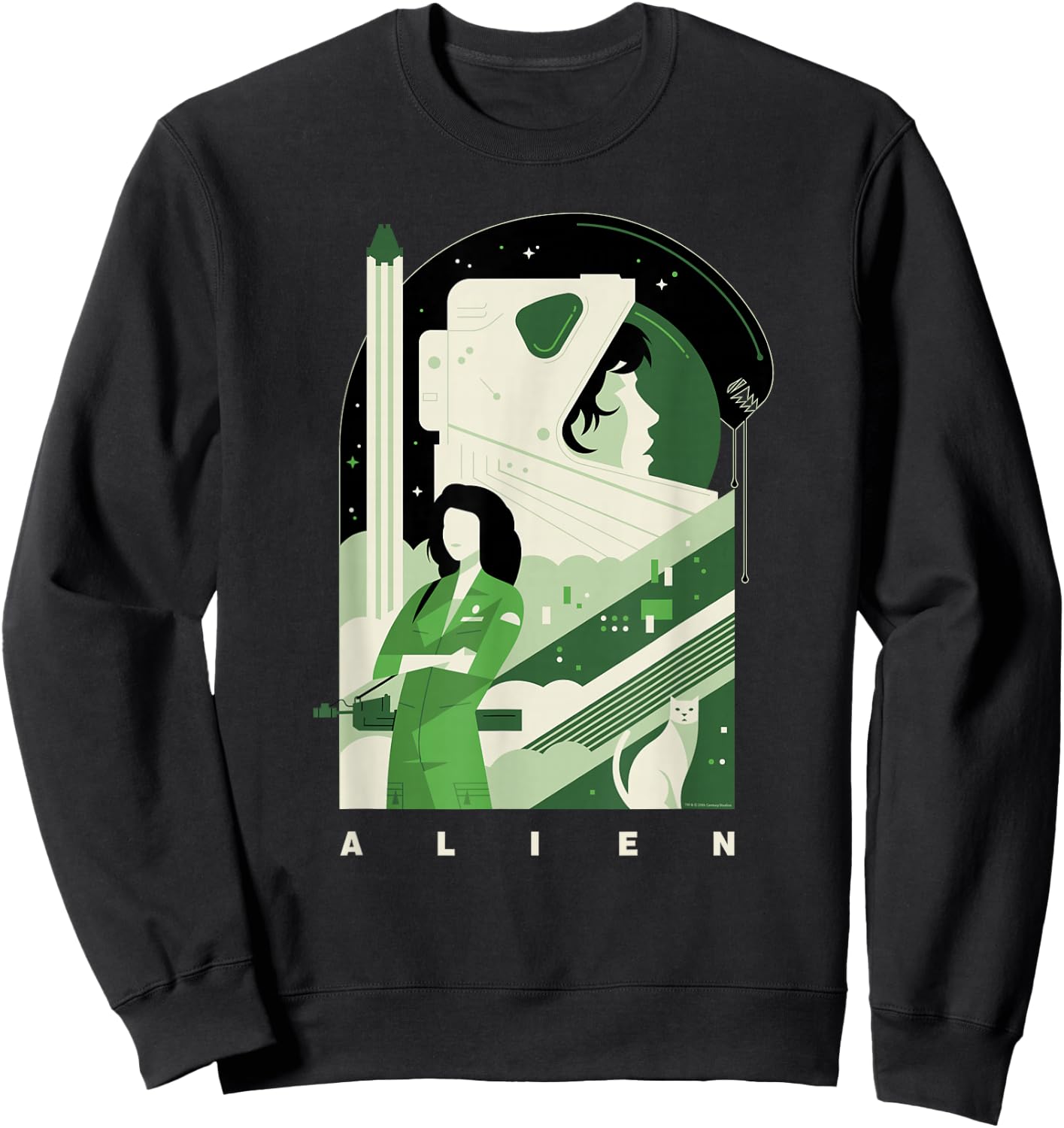 Alien 45th Anniversary Ellen Ripley Stylized Tribute Art Sweatshirt - Sweatshirt | Black