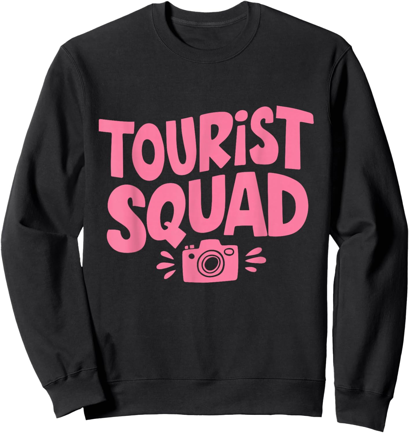 Tourist Squad Camera Girl Souvenir Vacation Travel Sweatshirt - Sweatshirt | Black
