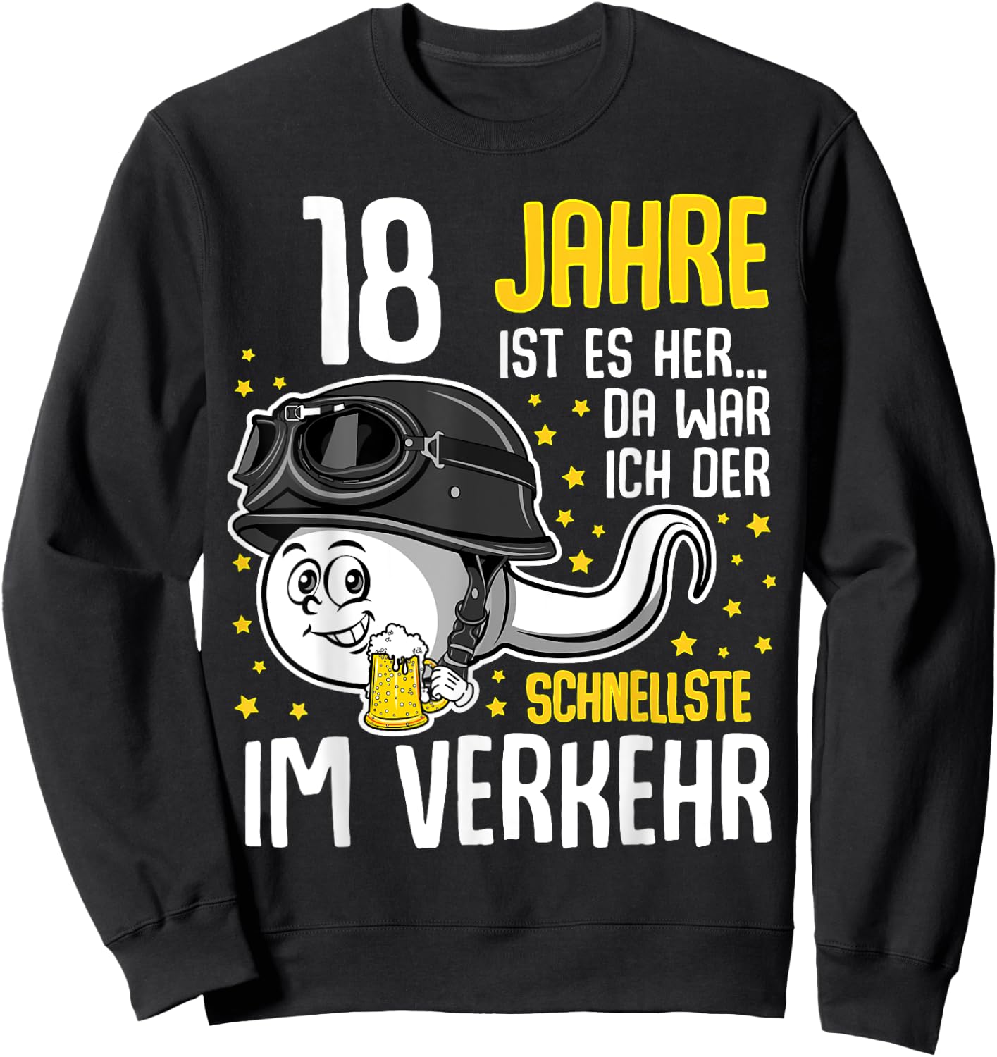 Men's "Vor 18 Jahren der Fastest in Traffic" 18th Birthday Man , black Sweatshirt - Sweatshirt | Black