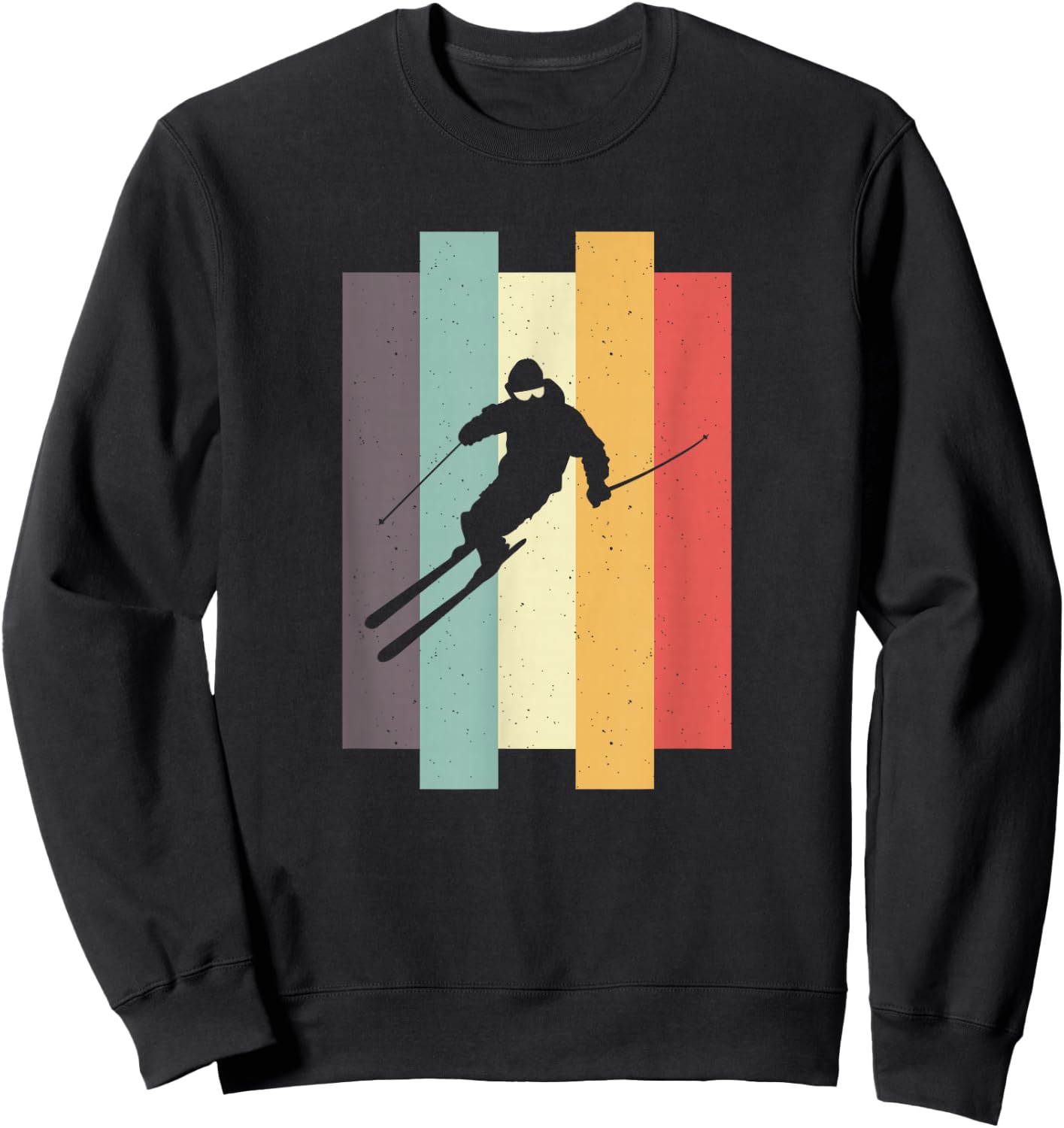 Skier Skiing Après Ski Retro , black Sweatshirt - Sweatshirt | Black