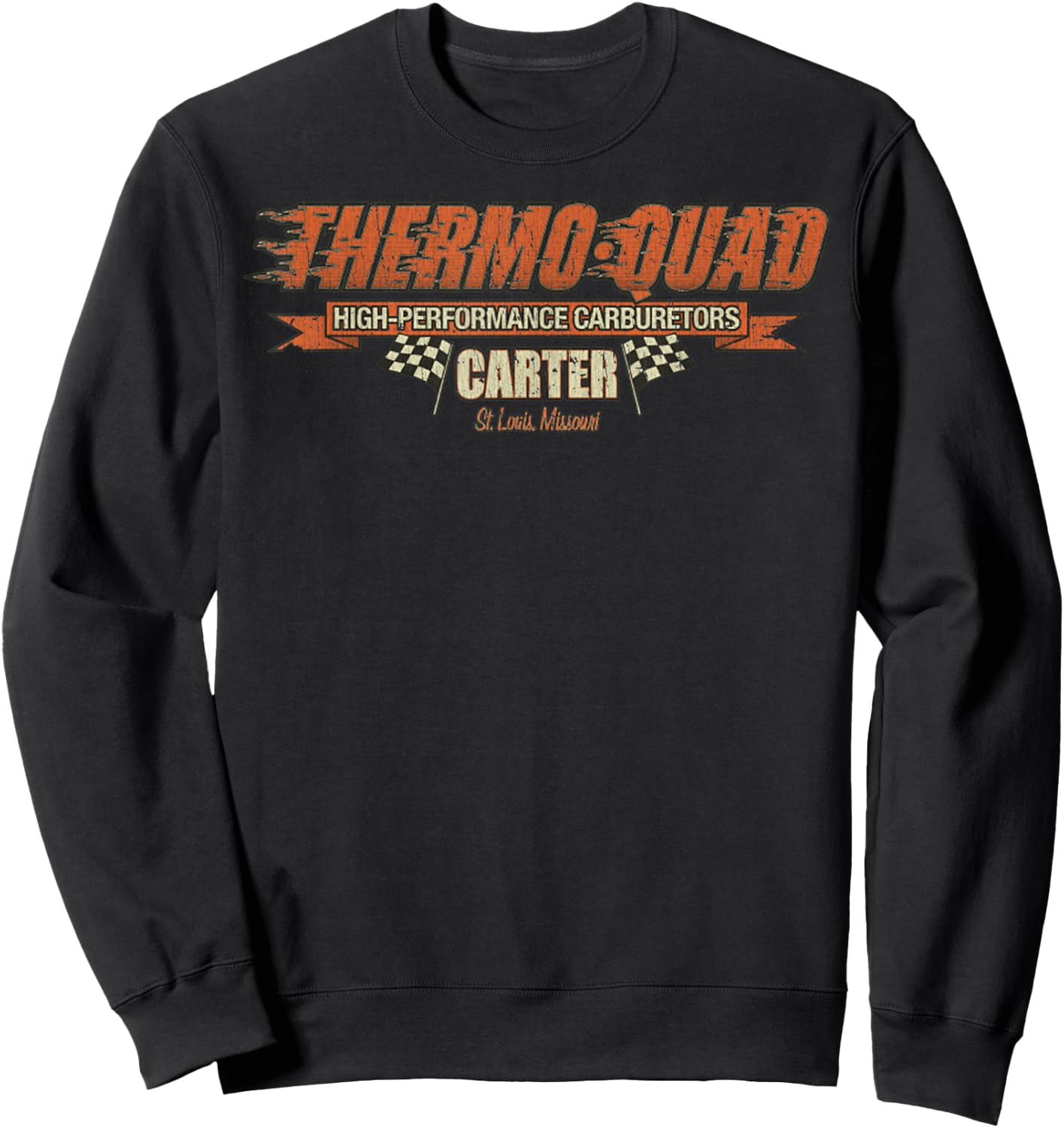 Vintage Sport Car Funny Thermo Quad Retro Car Classic Sweatshirt - Sweatshirt | Black