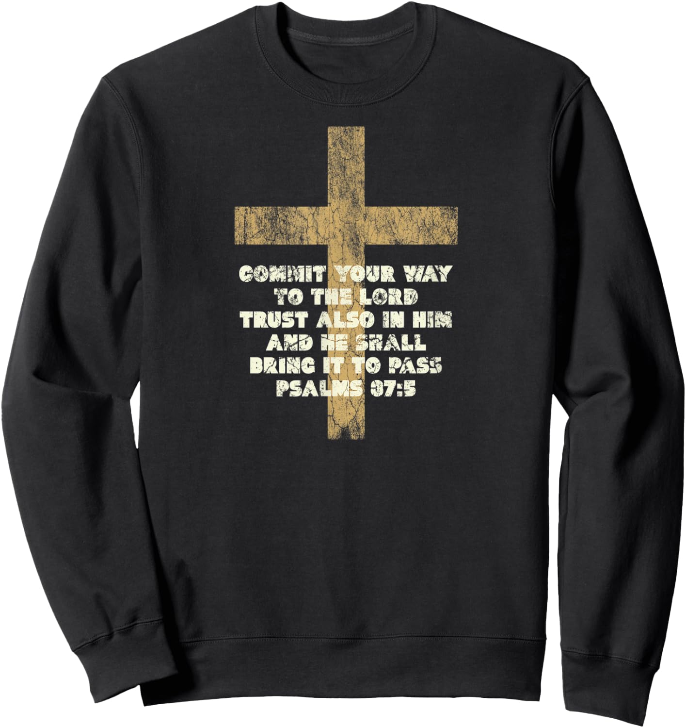 Psalms 37:5 Commit Your Way to the Lord Bible Verse Sweatshirt - Sweatshirt | Black