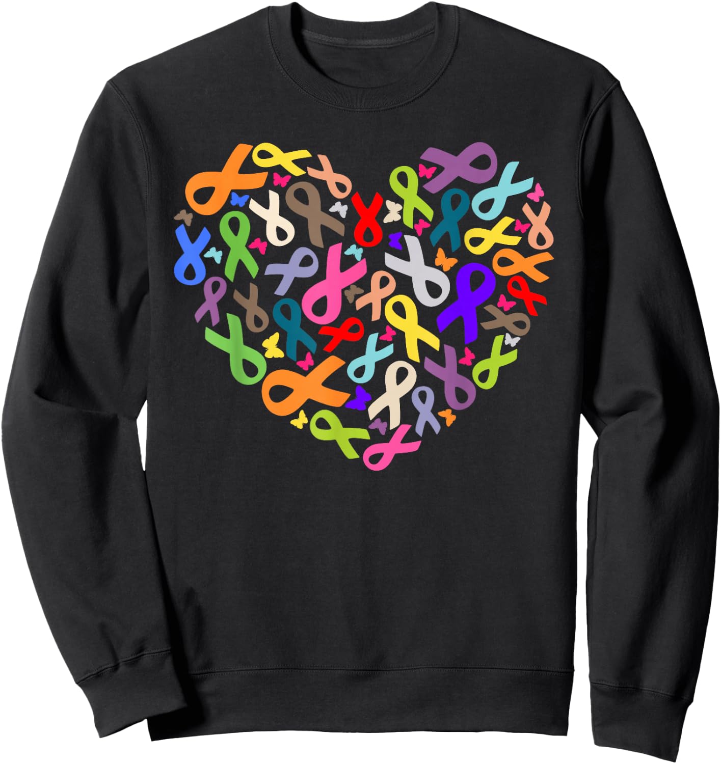 Cancer Sucks In Every Color Shirt Cancer Ribbon Colors Sweatshirt - Sweatshirt | Black