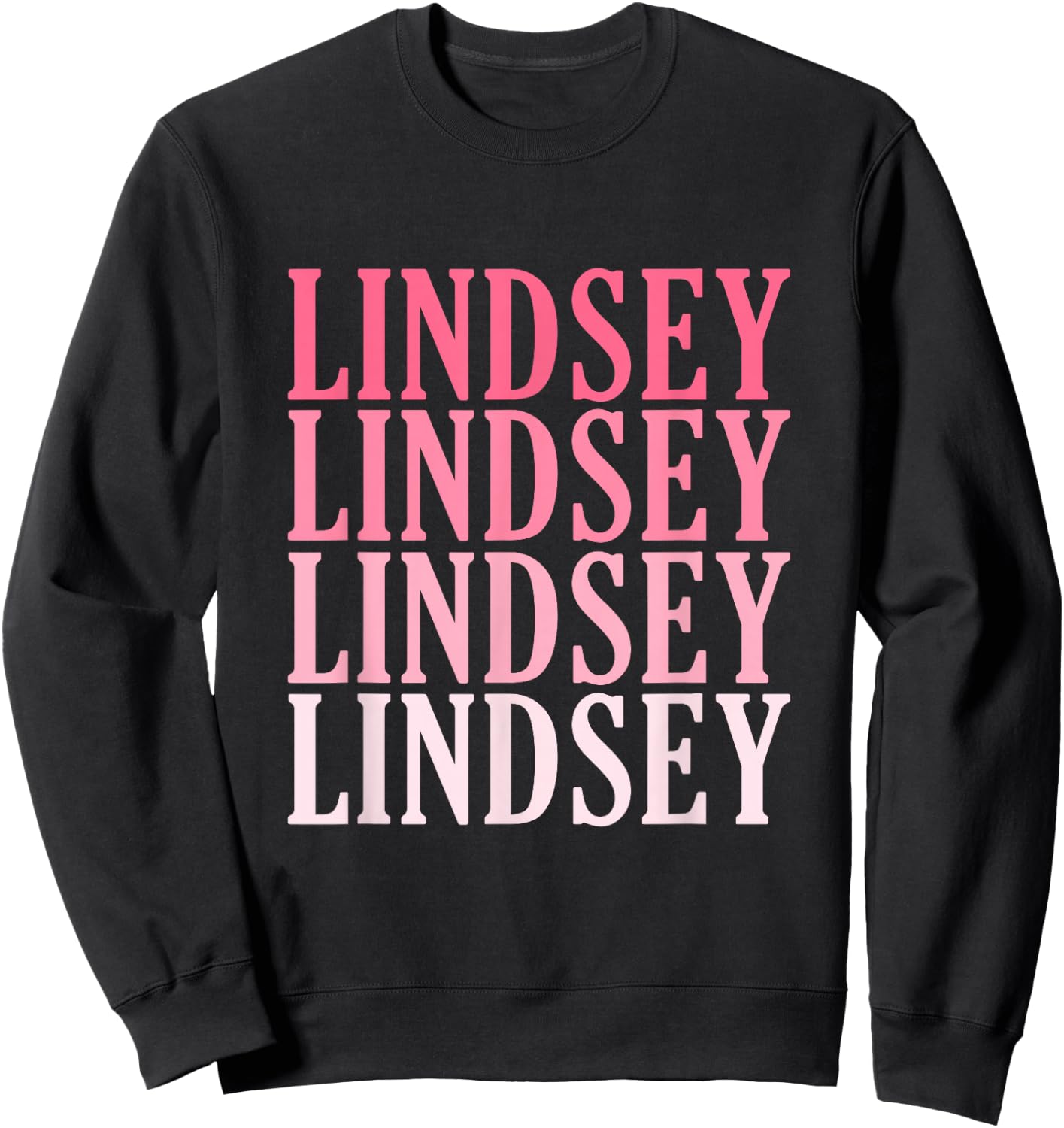 Retro Custom First Name Lindsey Sweatshirt - Sweatshirt | Black
