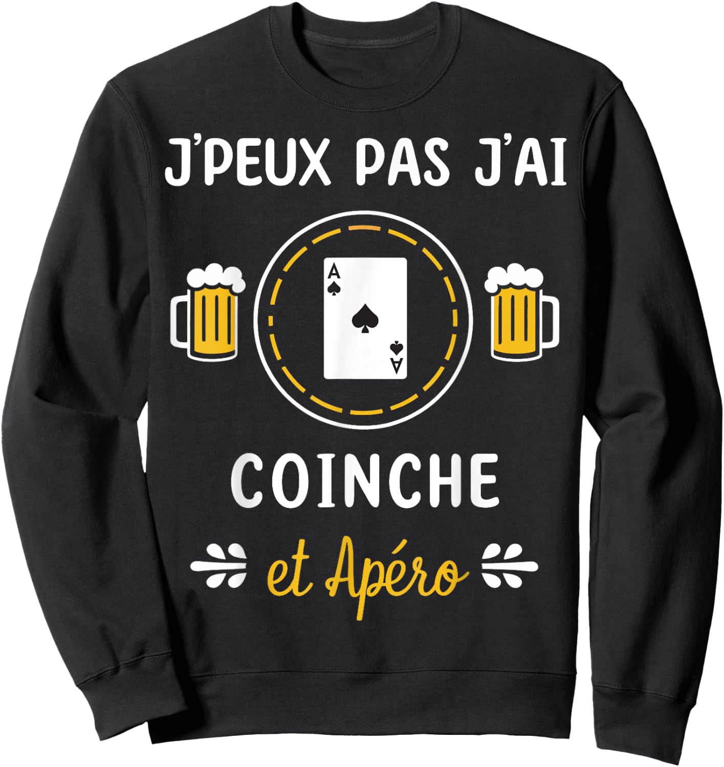 Je peux pas j'ai coinche , Black, S Sweatshirt - Sweatshirt | Black