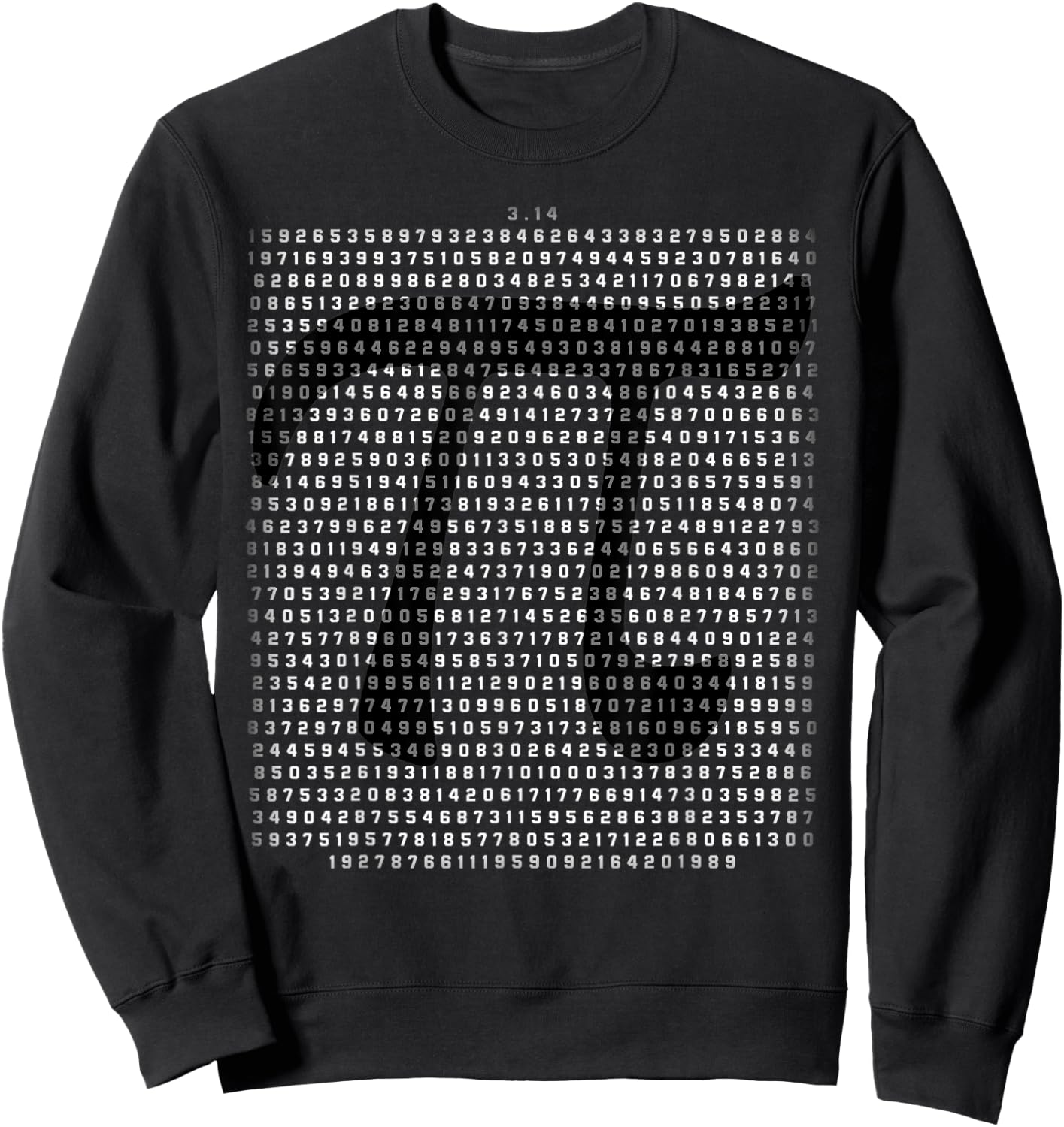 1000 Digits of PI 2023 Pi Day Math Symbol Numbers Fade Sweatshirt - Sweatshirt | Black