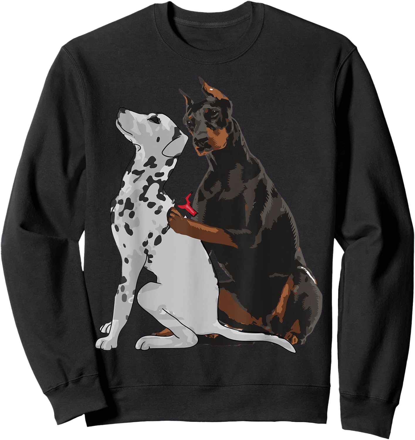 Cute Fashionable Doberman Tattooing Dalmatian Shirt Dog Gift Sweatshirt - Sweatshirt | Black